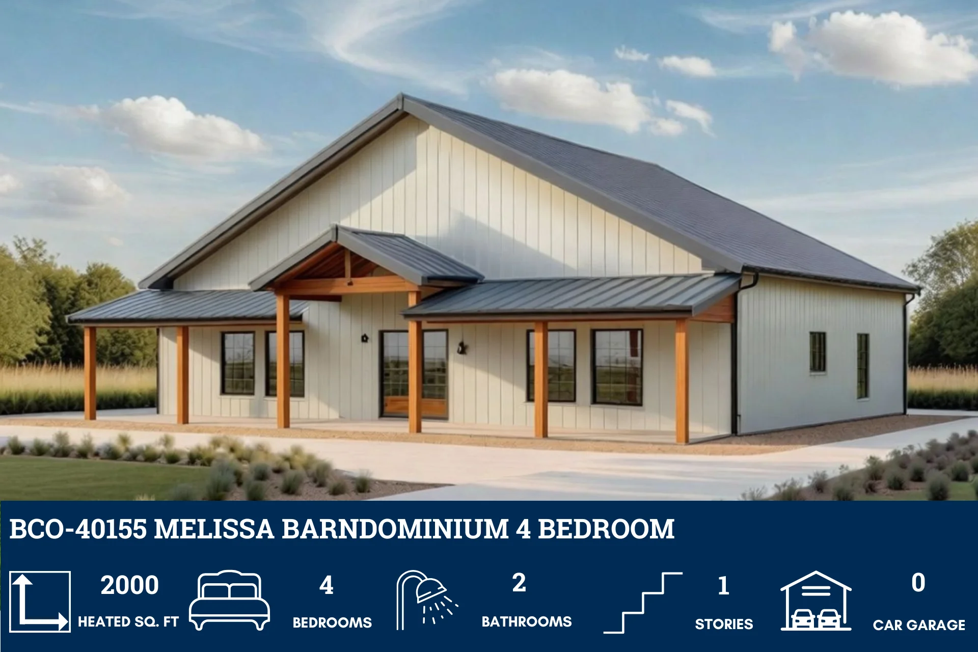 BCO-40155 Melissa Barndominium House Plan - Image 7