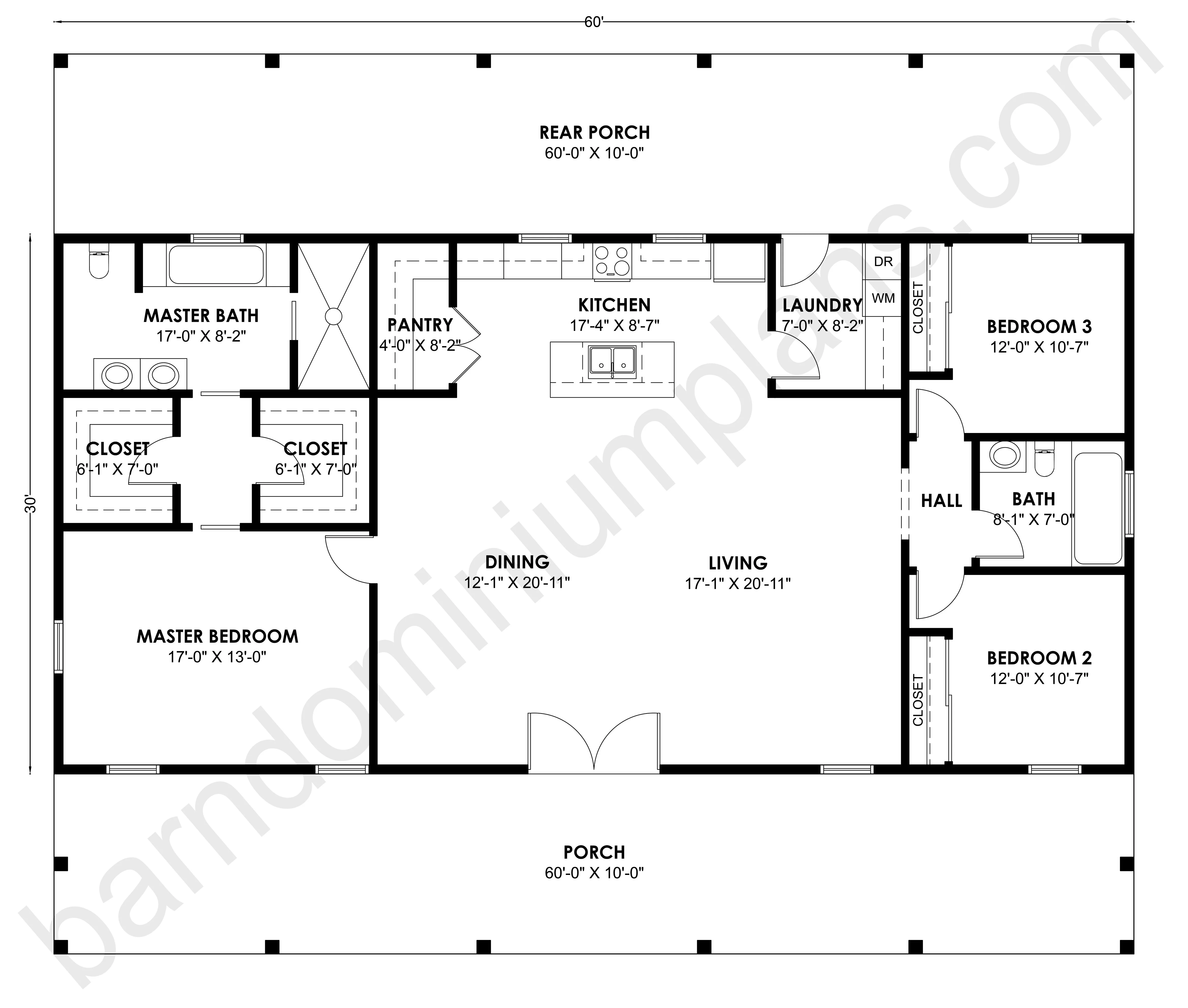 BCO-40162 Barndominium House Plan - Image 3