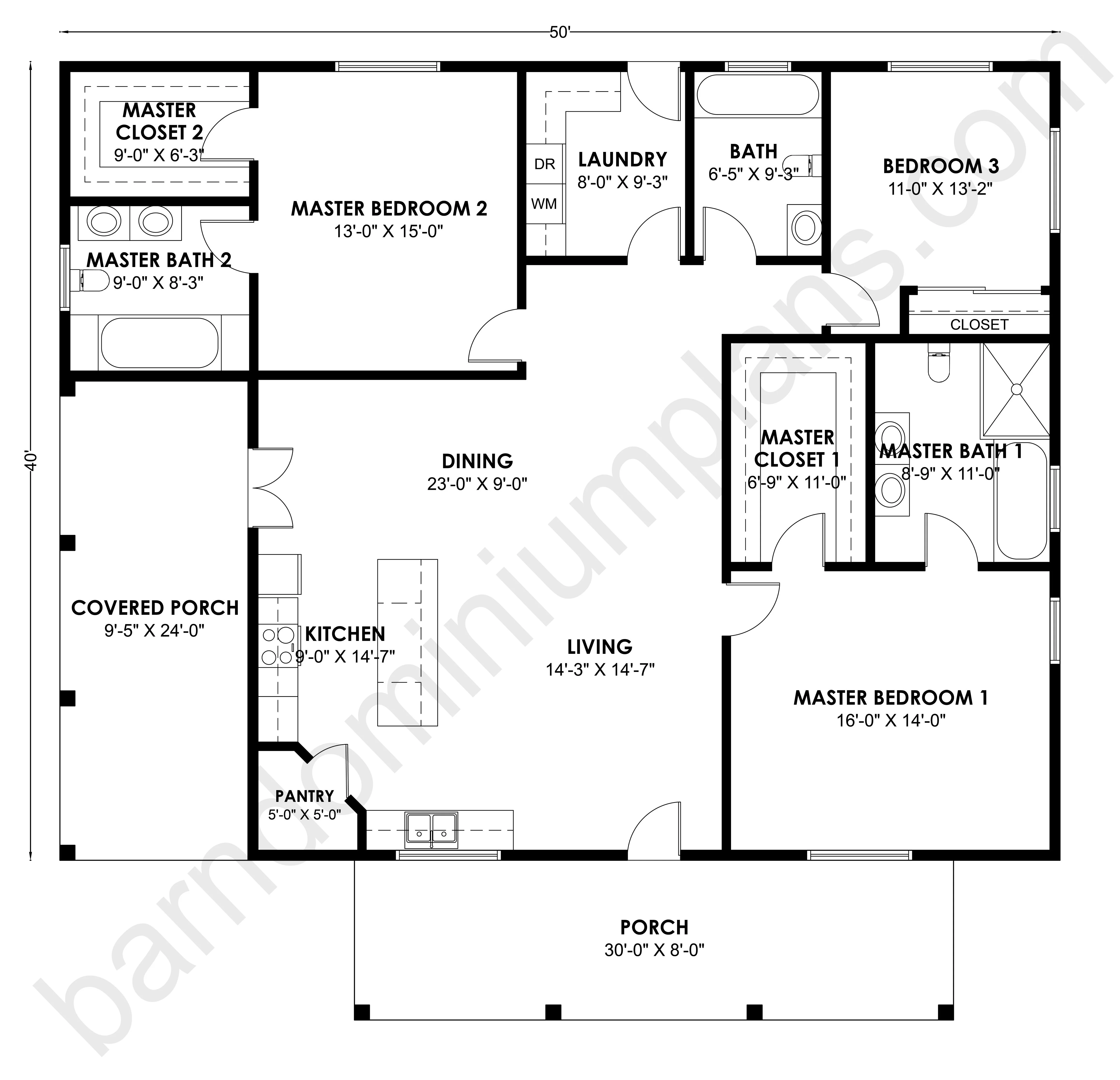 BCO-40163-M Barndominium House Plan - Image 3