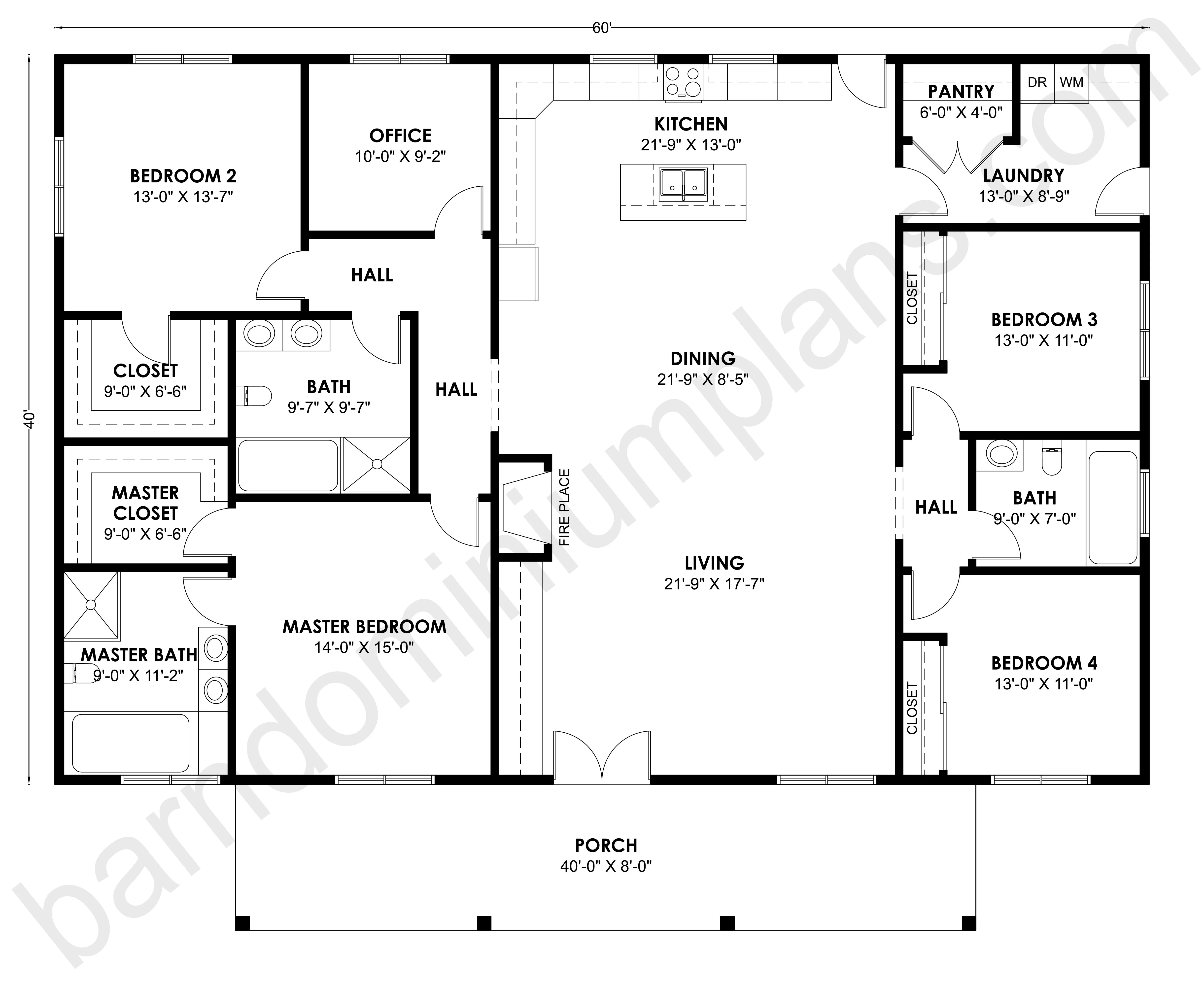 BCO-40164 Barndominium House Plan - Image 6