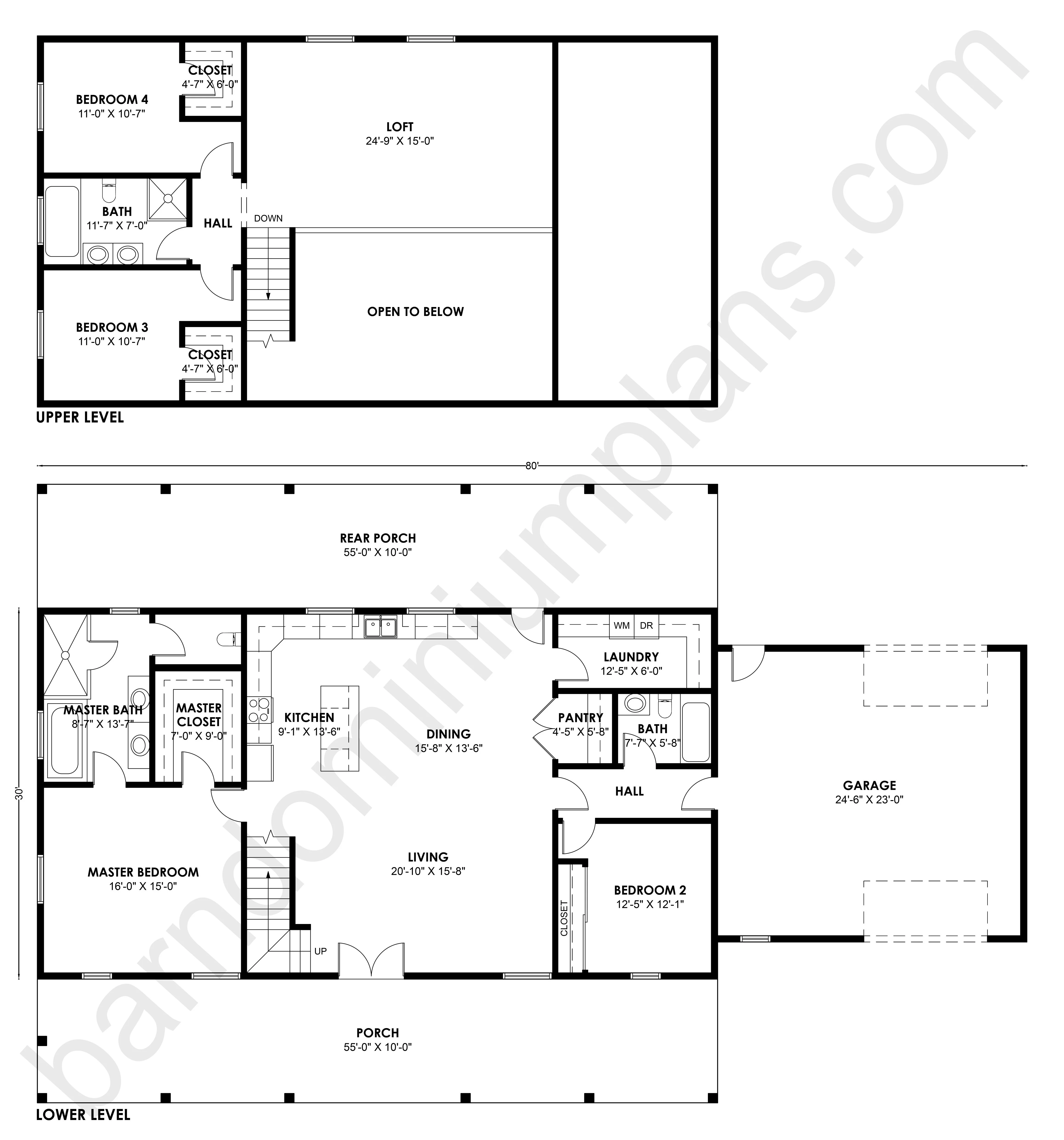 BCO-40169 Barndominium House Plan - Image 3