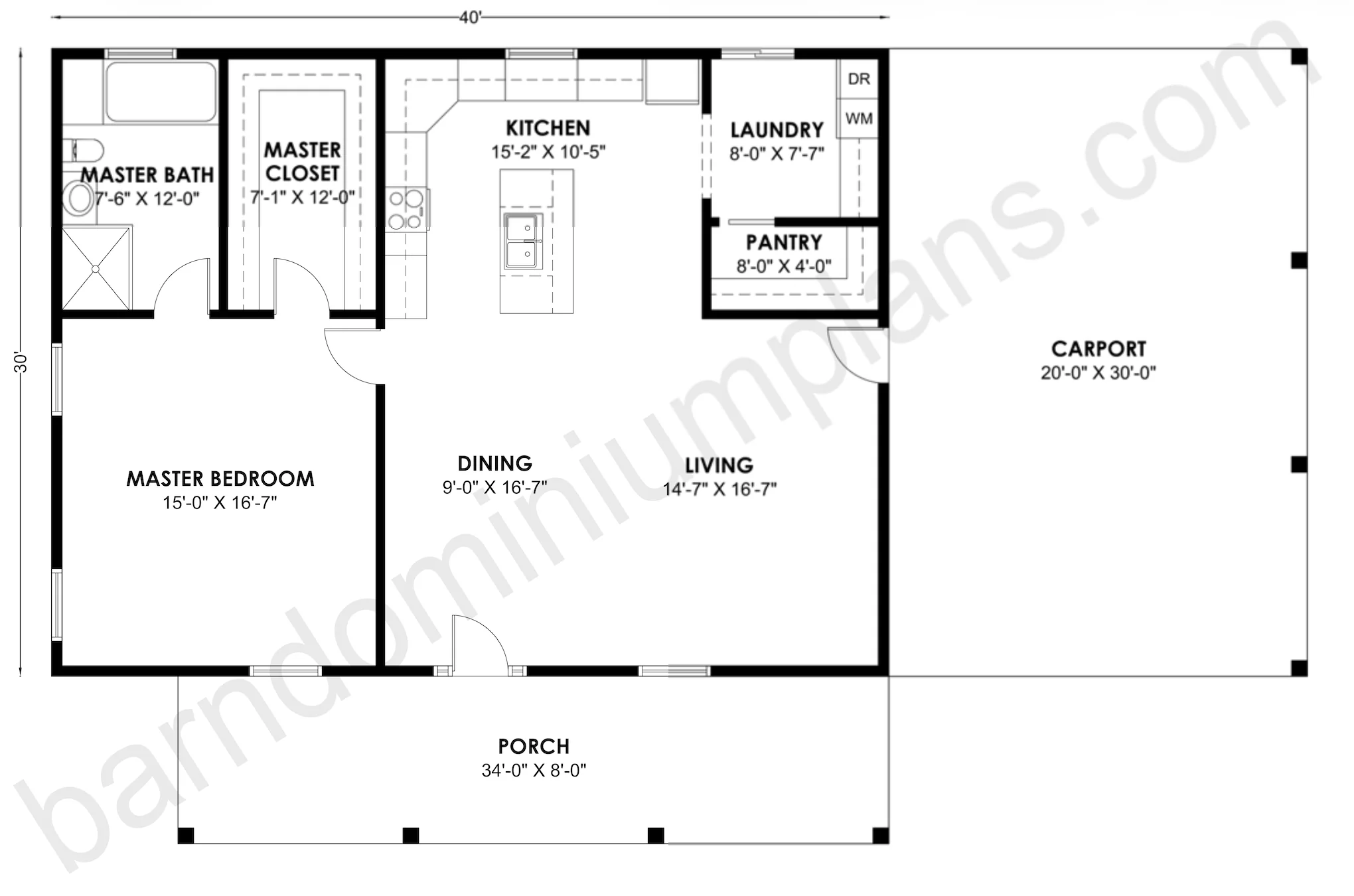 BCO-40171 Barndominium House Plan - Image 3