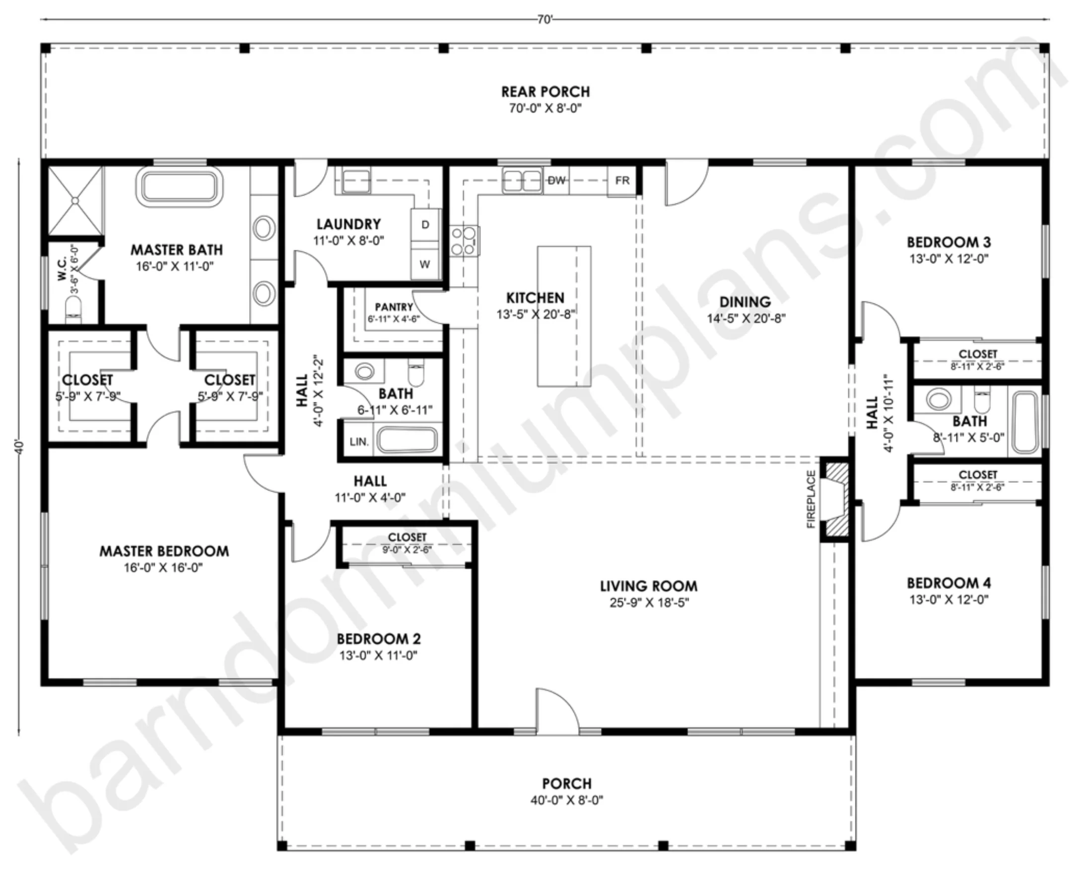 BCO-40174 Barndominium House Plan - Image 3