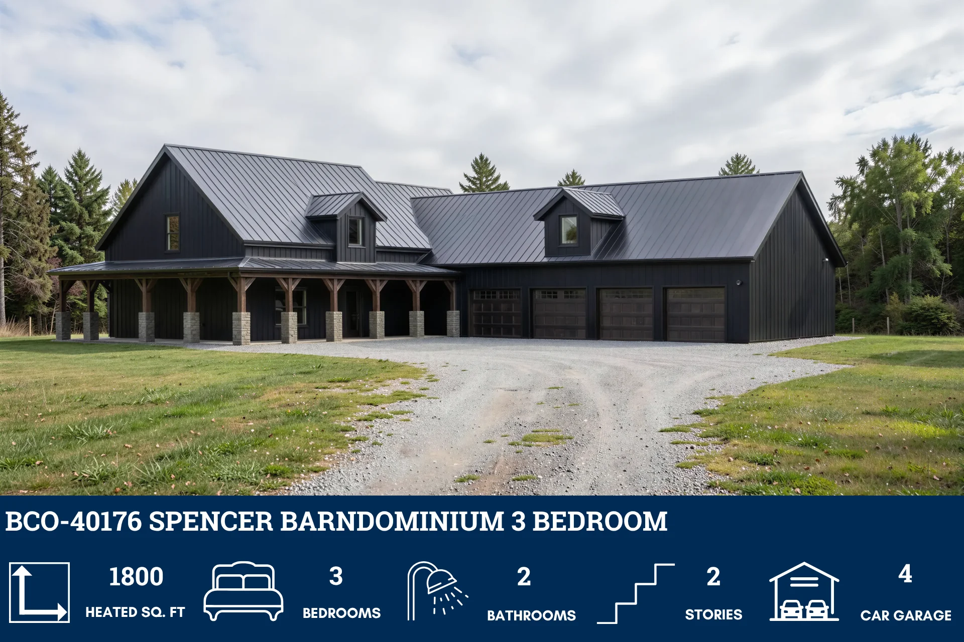 BCO-40176 Spencer Barndominium House Plan - Image 3
