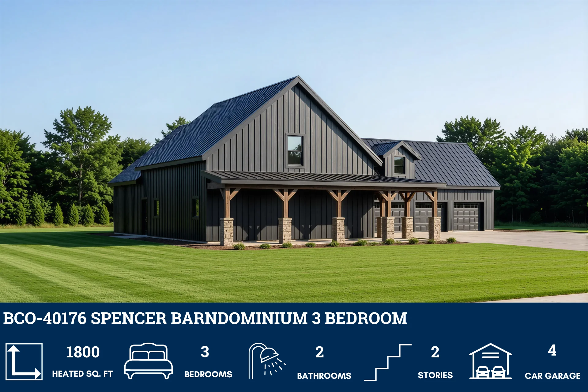 BCO-40176 Spencer Barndominium House Plan - Image 4