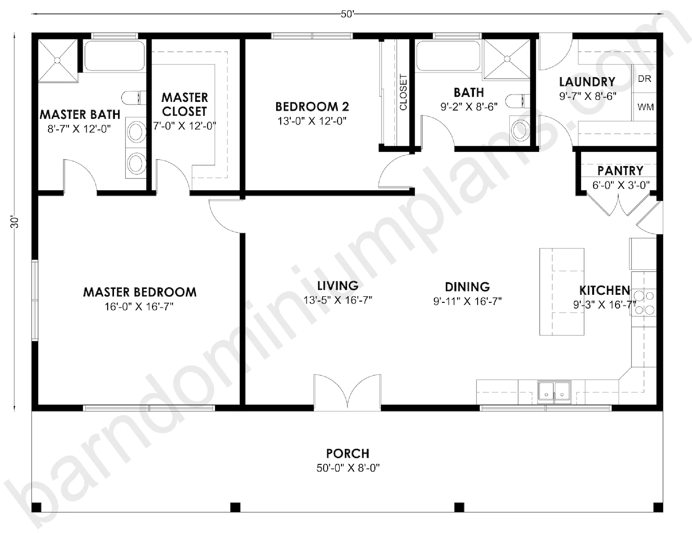 BCO-40178 Barndominium House Plan - Image 3