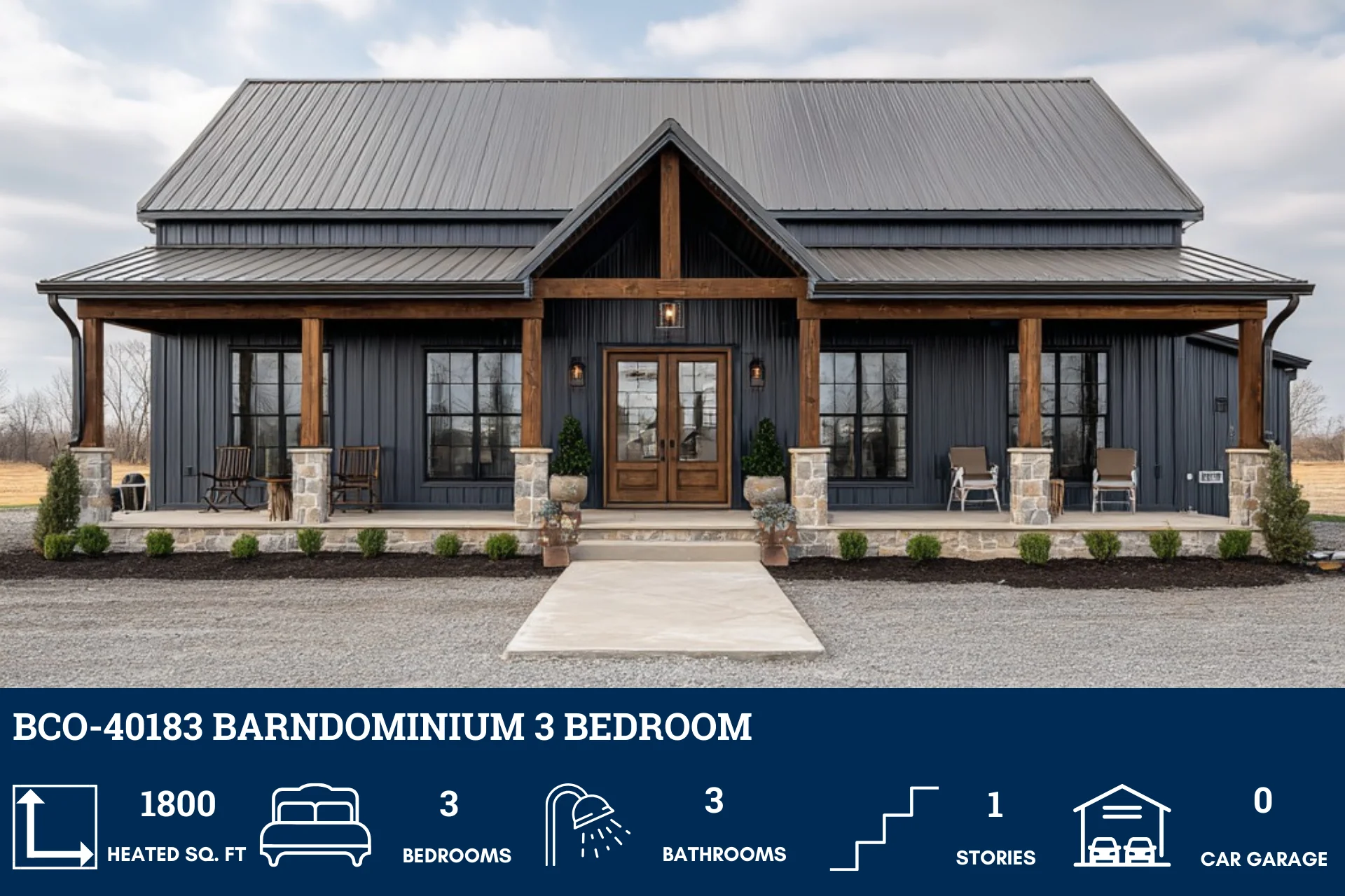 BCO-40183 Barndominium House Plan - Image 2