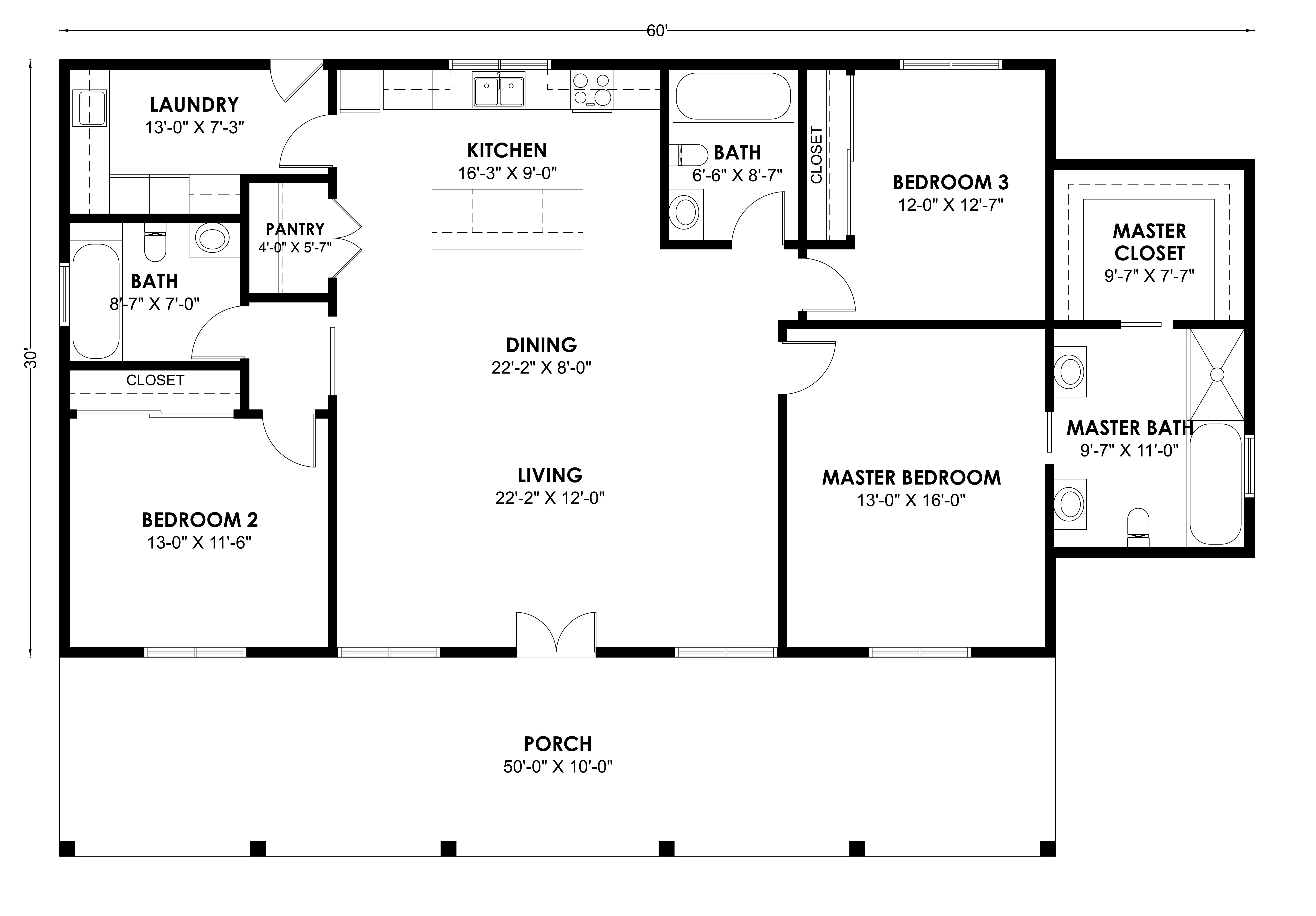 BCO-40183 Barndominium House Plan - Image 3