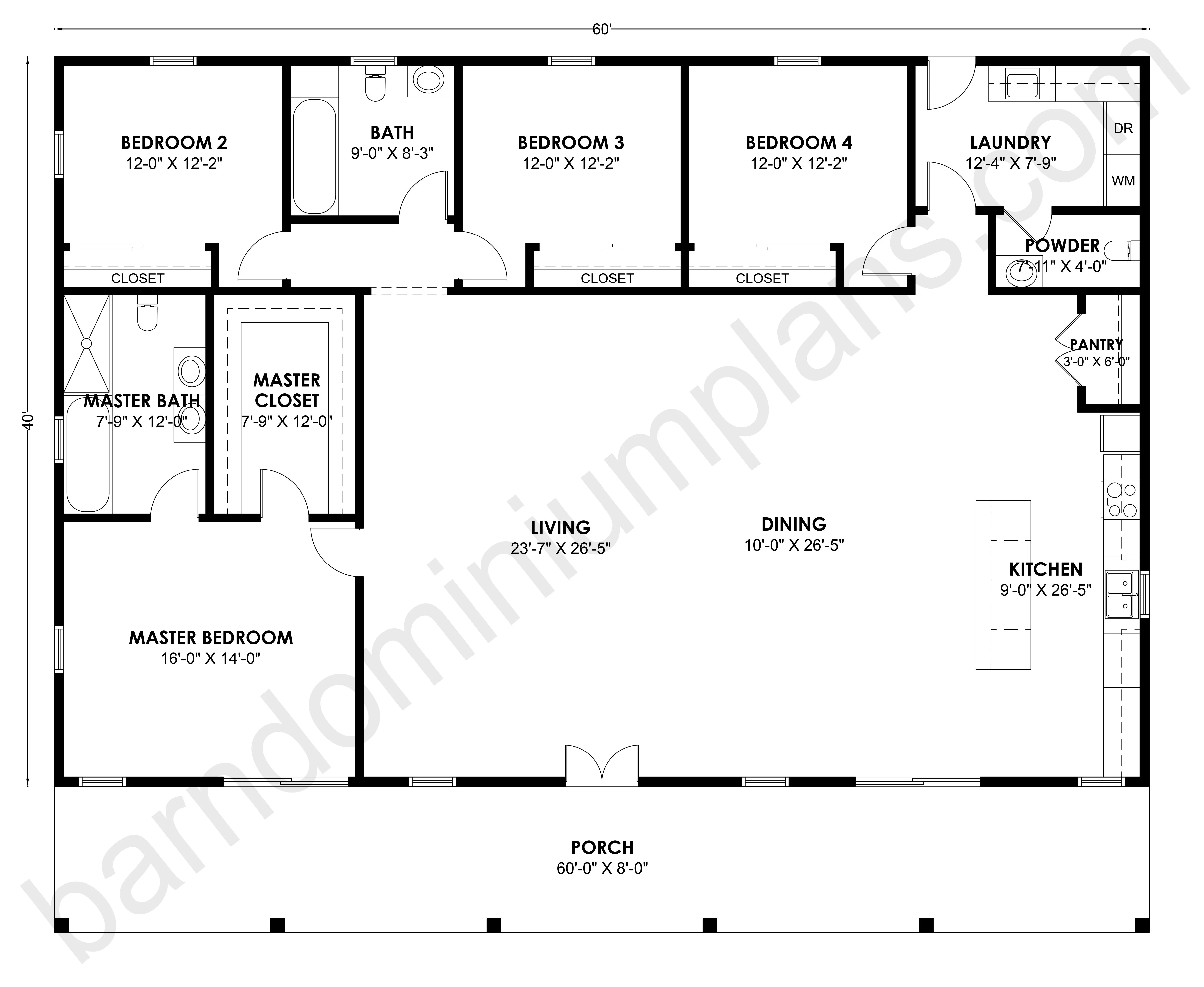 BCO-40185 Barndominium House Plan - Image 3
