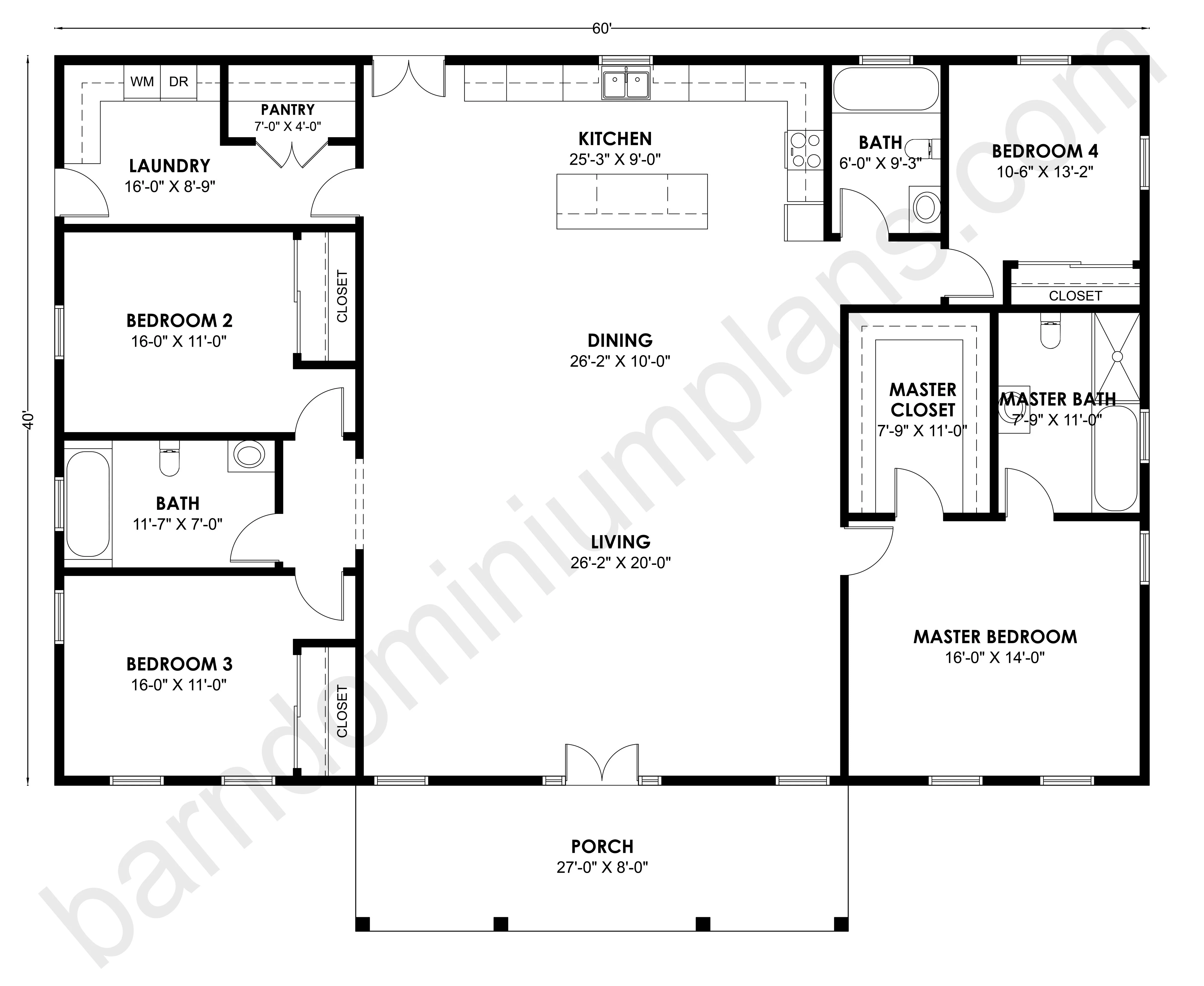 BCO-40186 Barndominium House Plan - Image 3