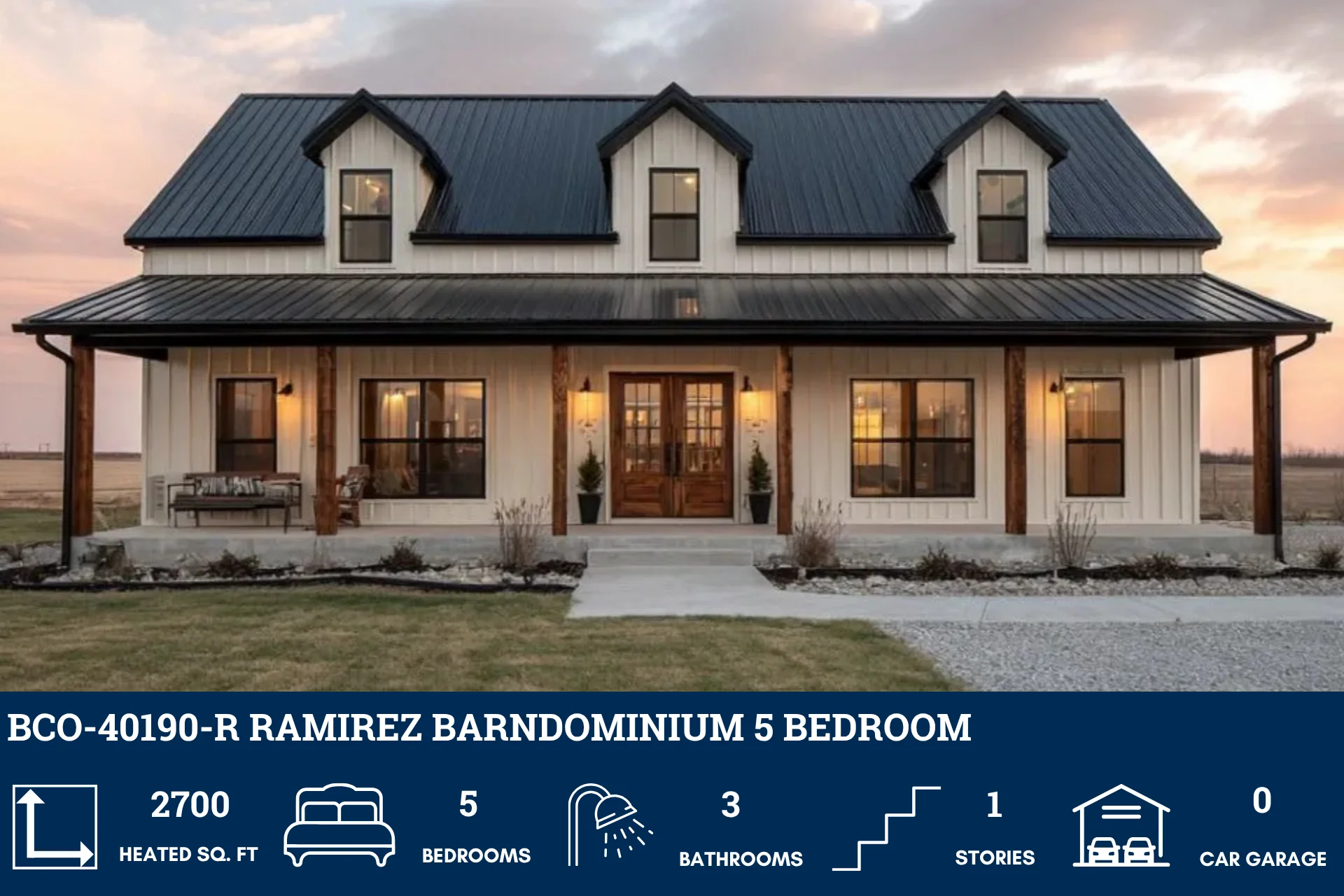 BCO-40190-R Ramirez Barndominium House Plan - Image 2
