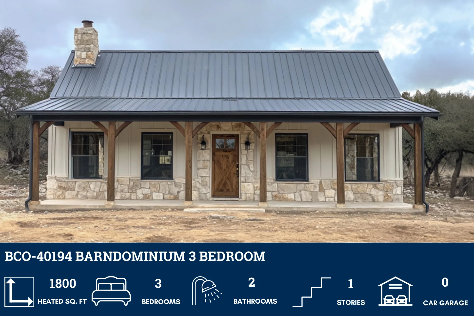 BCO-40194 Barndominium House Plan - Image 2