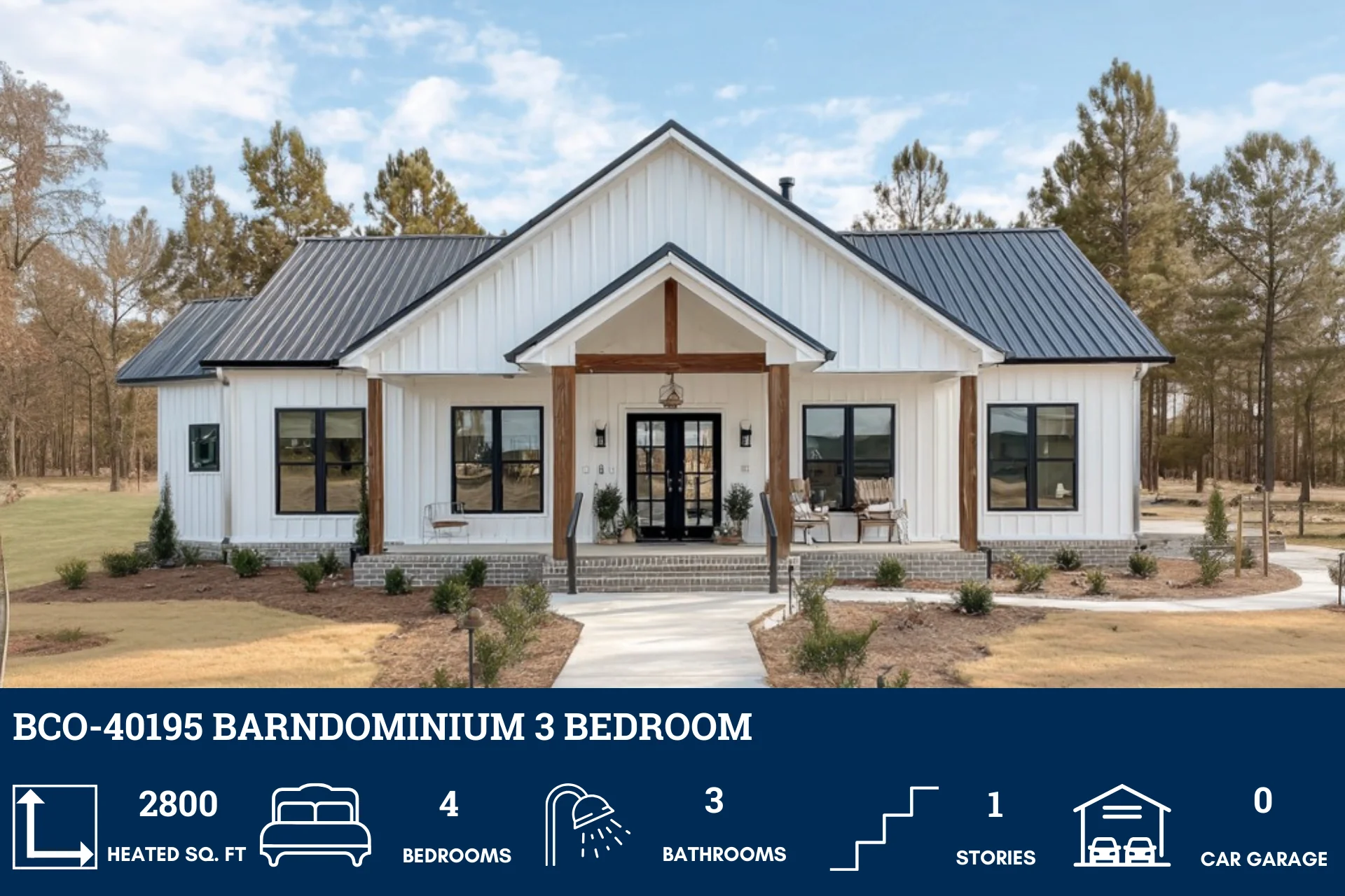 BCO-40195 Barndominium House Plan - Image 2