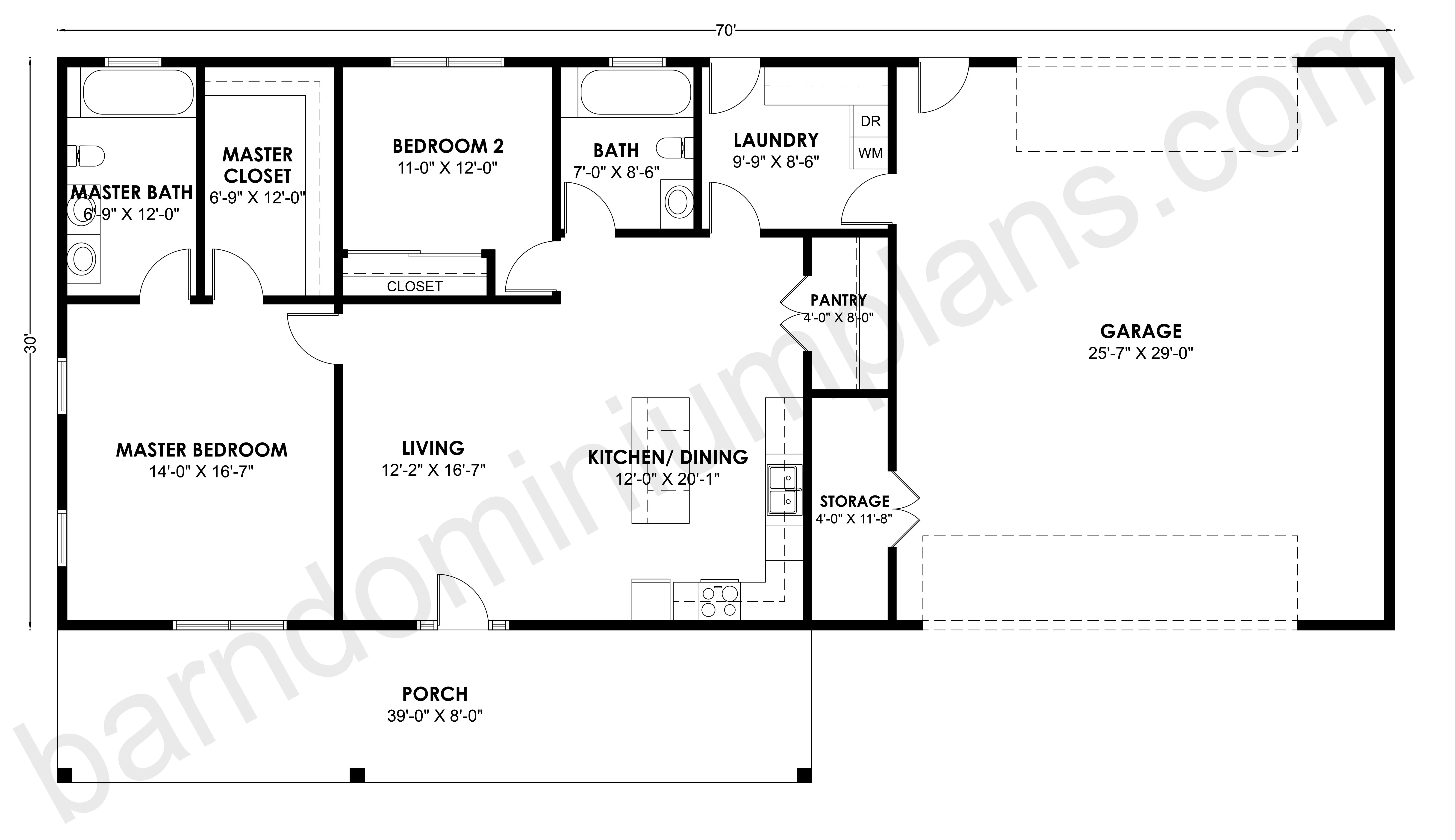 BCO-40196 Barndominium House Plan - Image 3