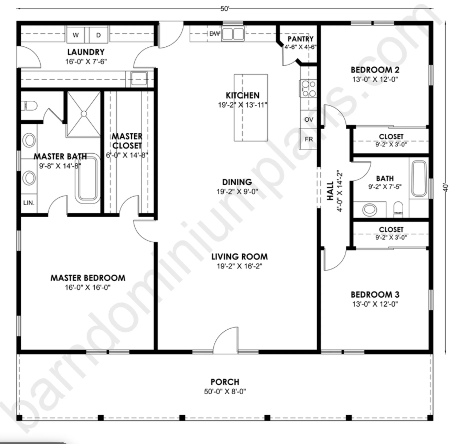 BCO-40197 Barndominium House Plan - Image 3