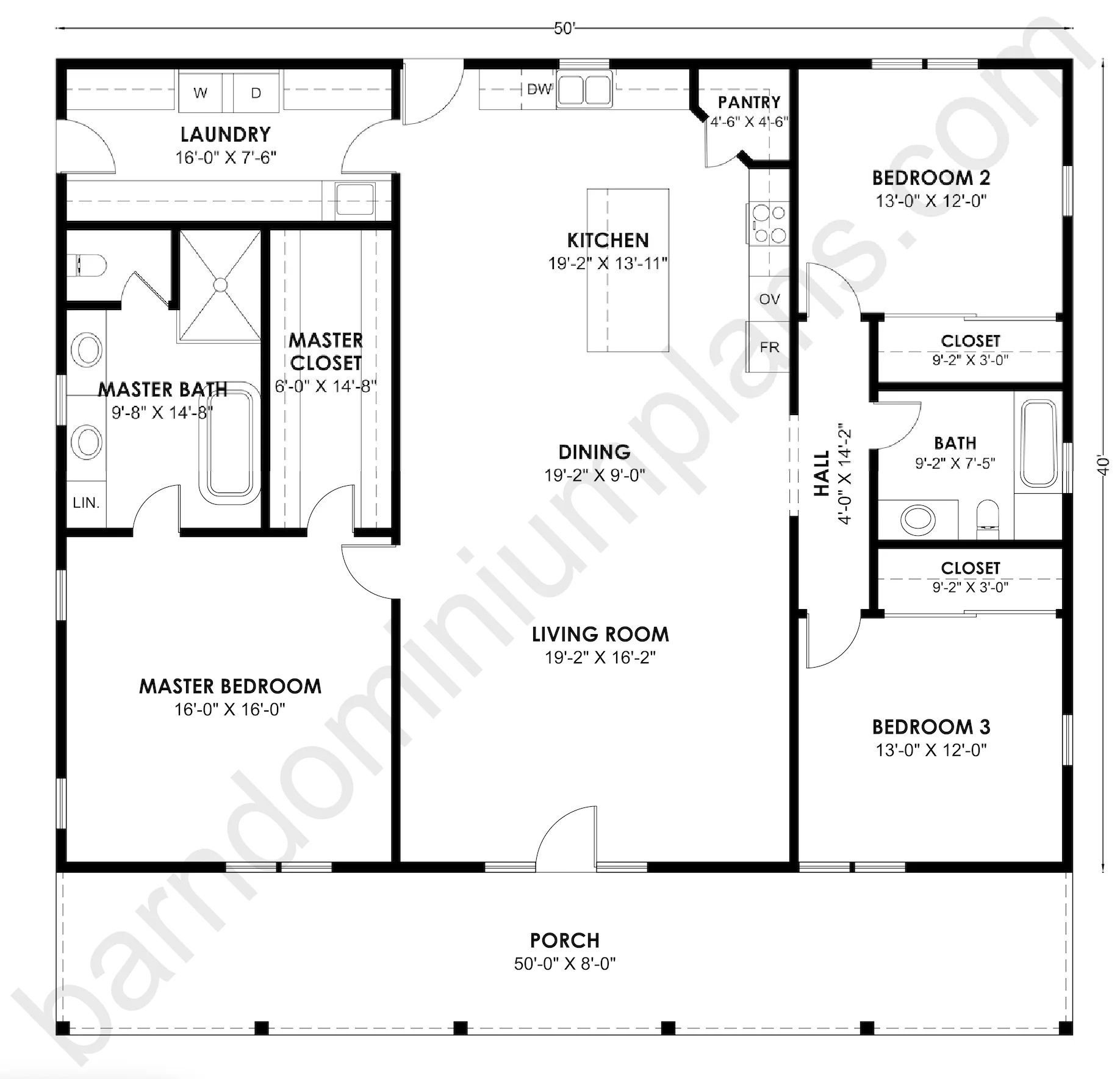 BCO-40198 Barndominium House Plan - Image 3