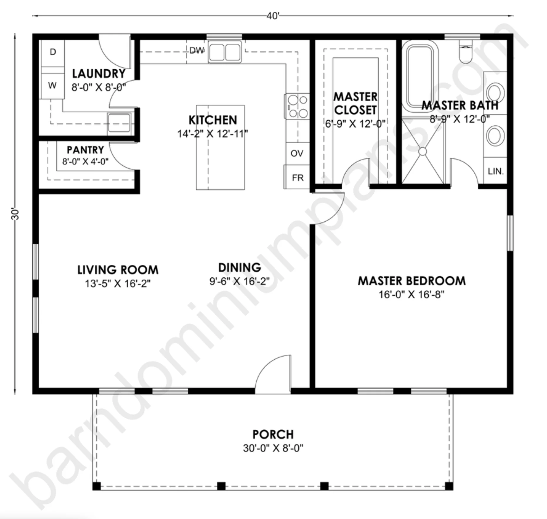 BCO-40199 Barndominium House Plan - Image 3