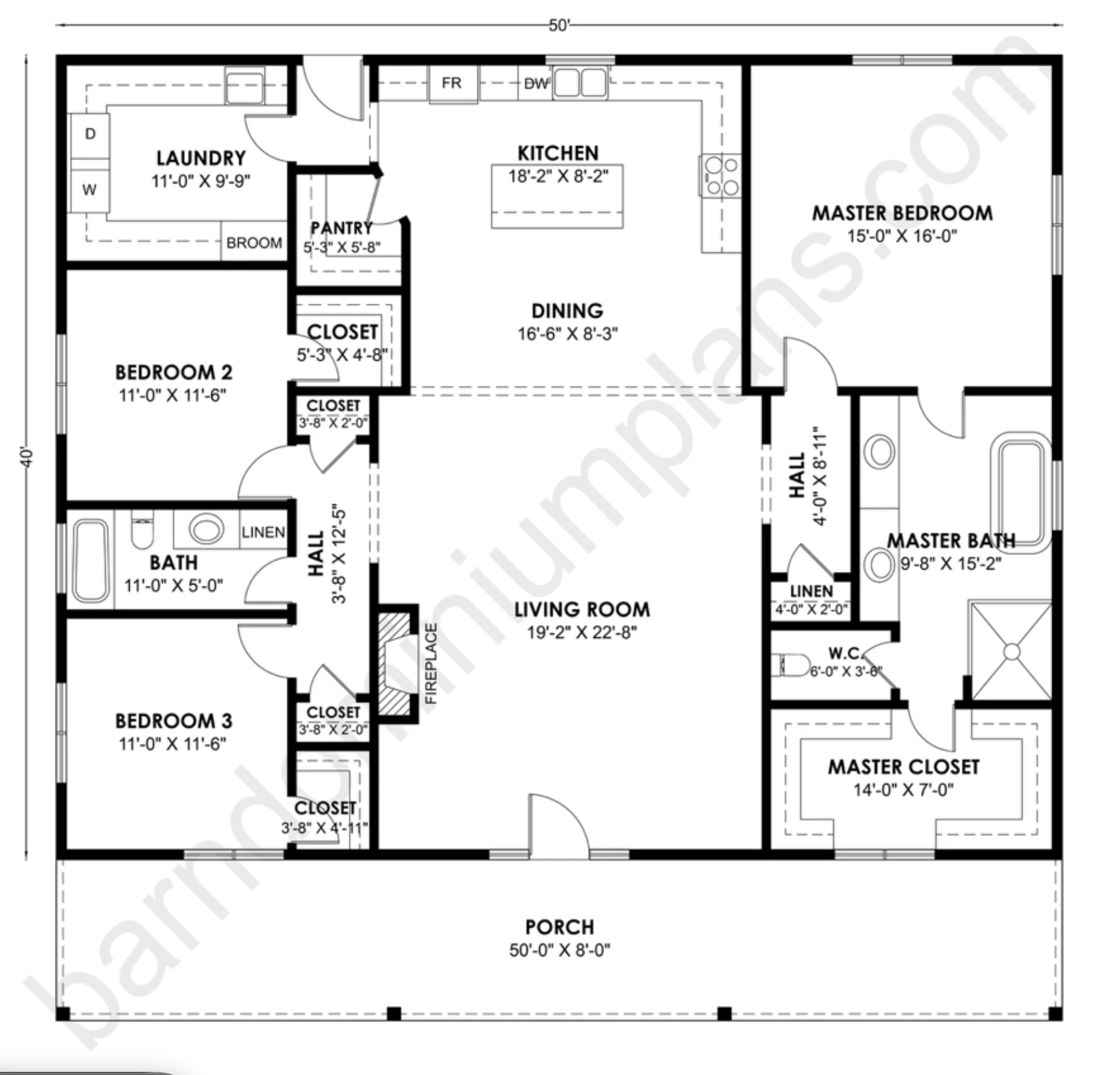 BCO-40200 Barndominium House Plan - Image 3