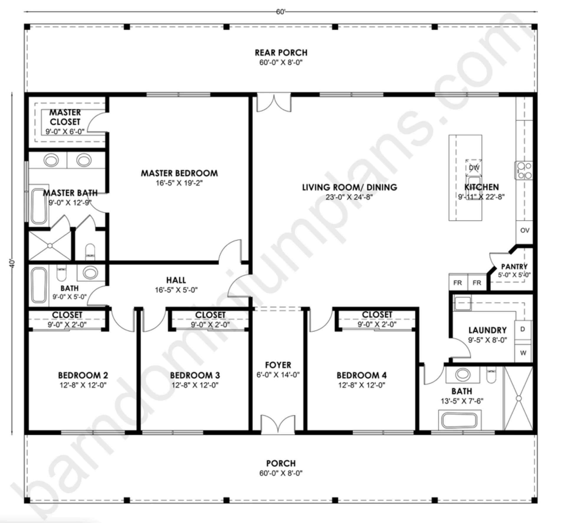 BCO-40201 Barndominium House Plan - Image 3