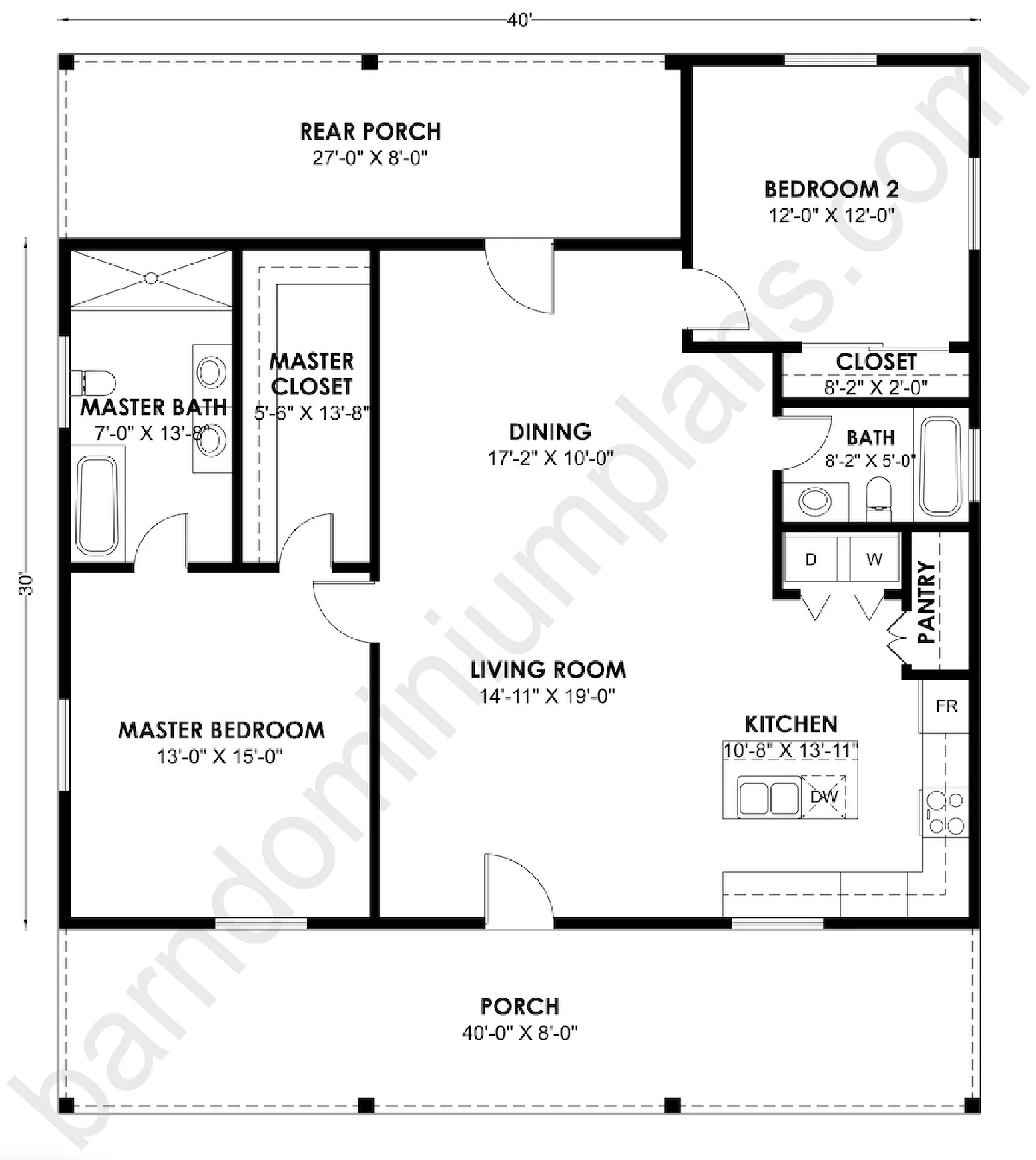 BCO-40203 Barndominium House Plan - Image 3