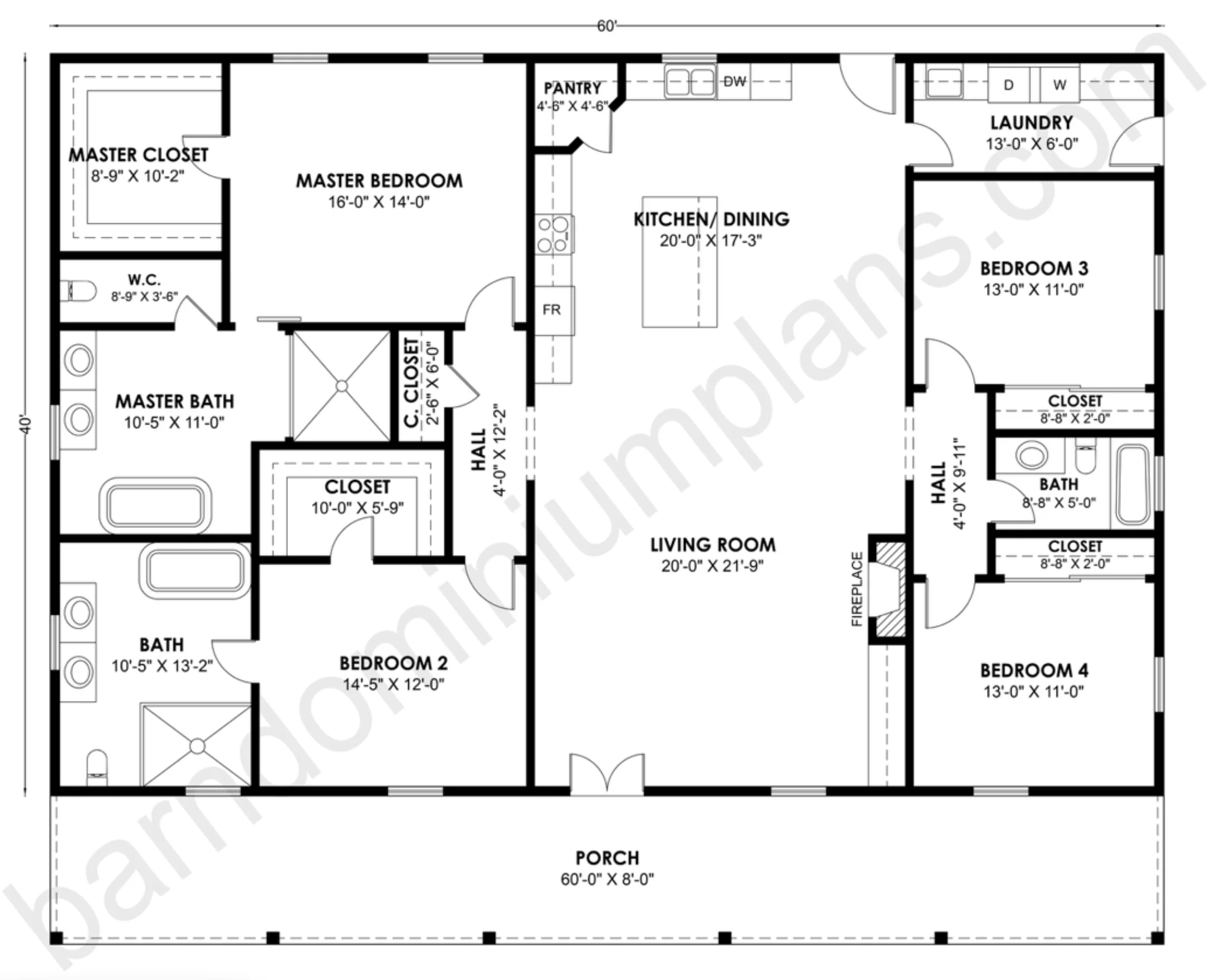 BCO-40205 Barndominium House Plan - Image 3