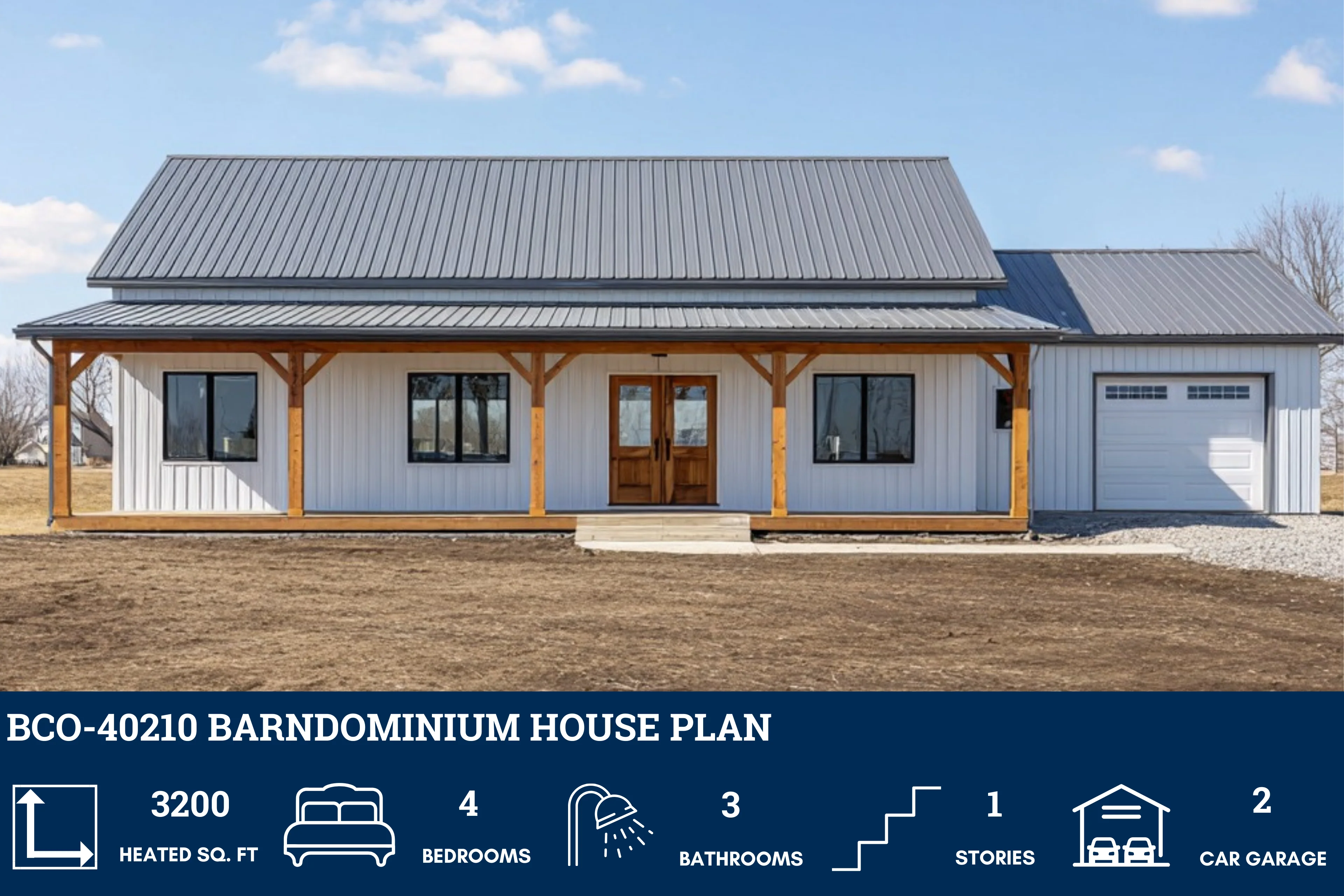 BCO-40210 Barndominium House Plan - Image 2