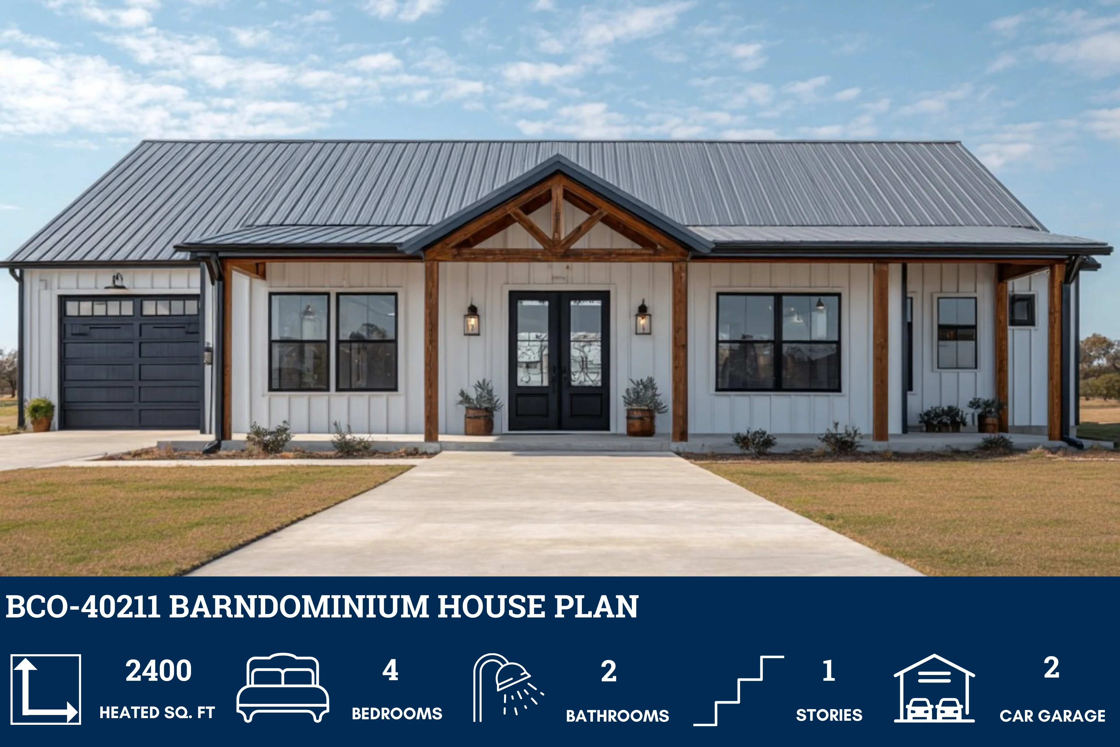 BCO-40211 Barndominium House Plan - Image 2
