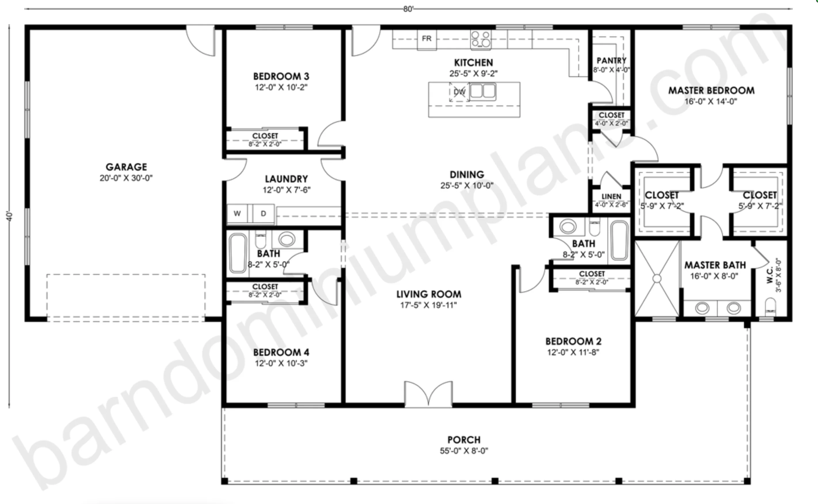 BCO-40211 Barndominium House Plan - Image 3