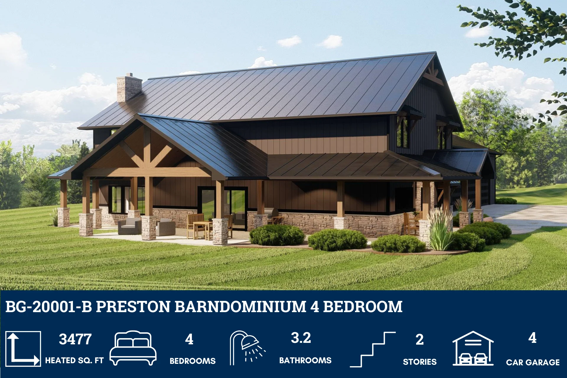 BG-20001-B Preston Barndominium House Plan - Image 3