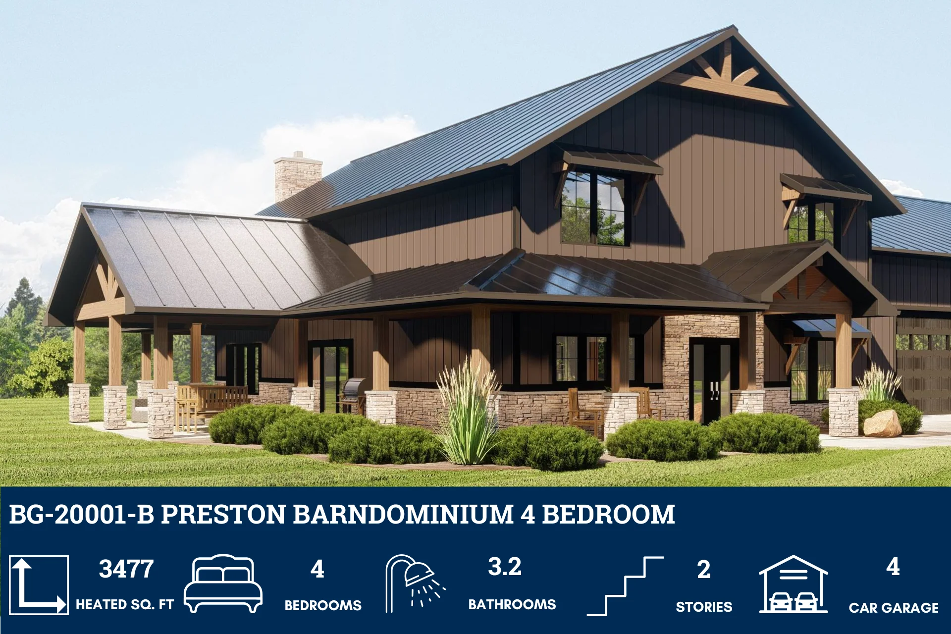 BG-20001-B Preston Barndominium House Plan - Image 4
