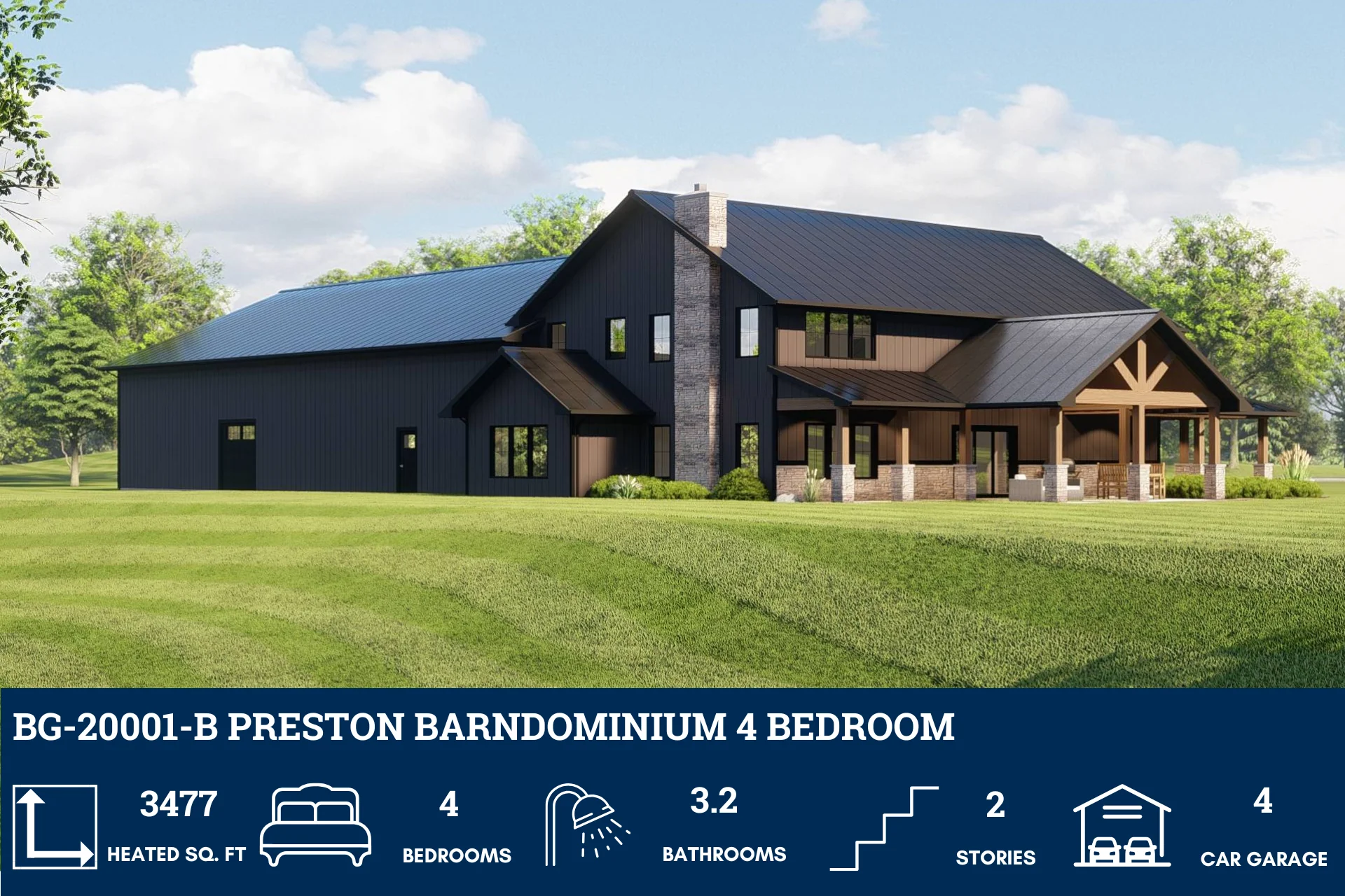 BG-20001-B Preston Barndominium House Plan - Image 5