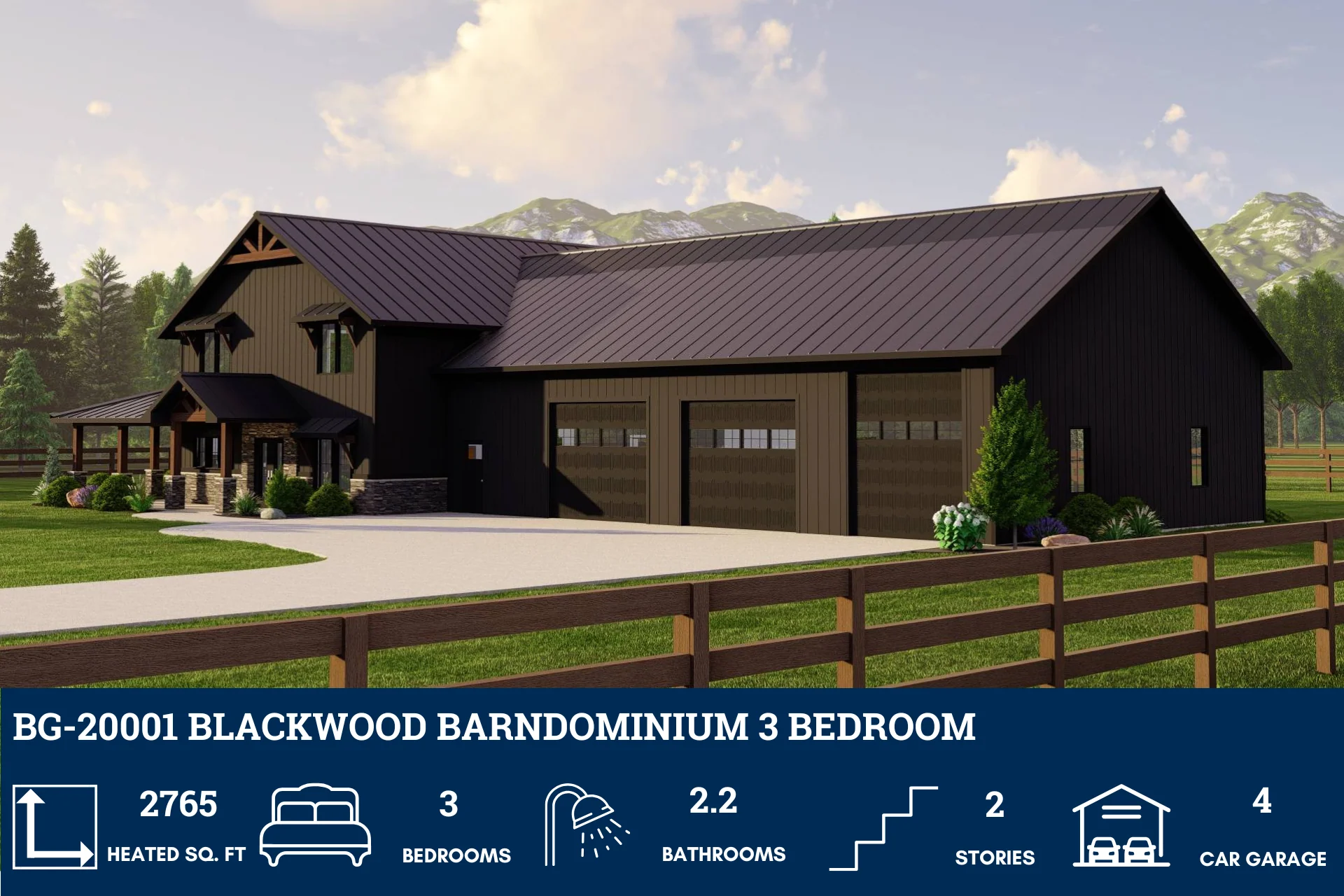 BG-20001 Blackwood Barndominium House Plan - Image 2