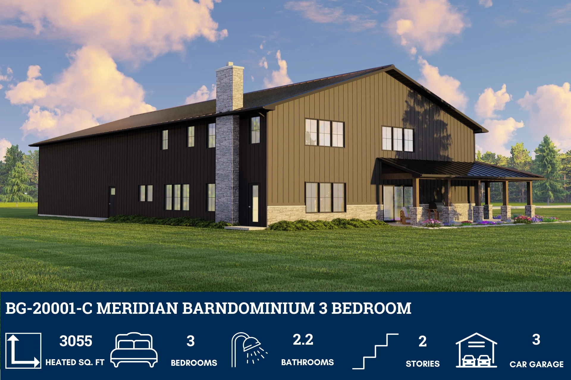 BG-20001-C Meridian Barndominium House Plan - Image 3