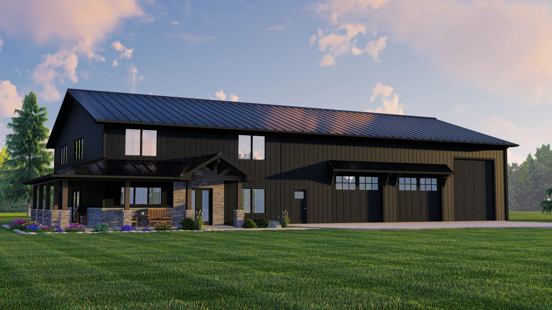 BG-20001-C Meridian Barndominium House Plan - Image 5