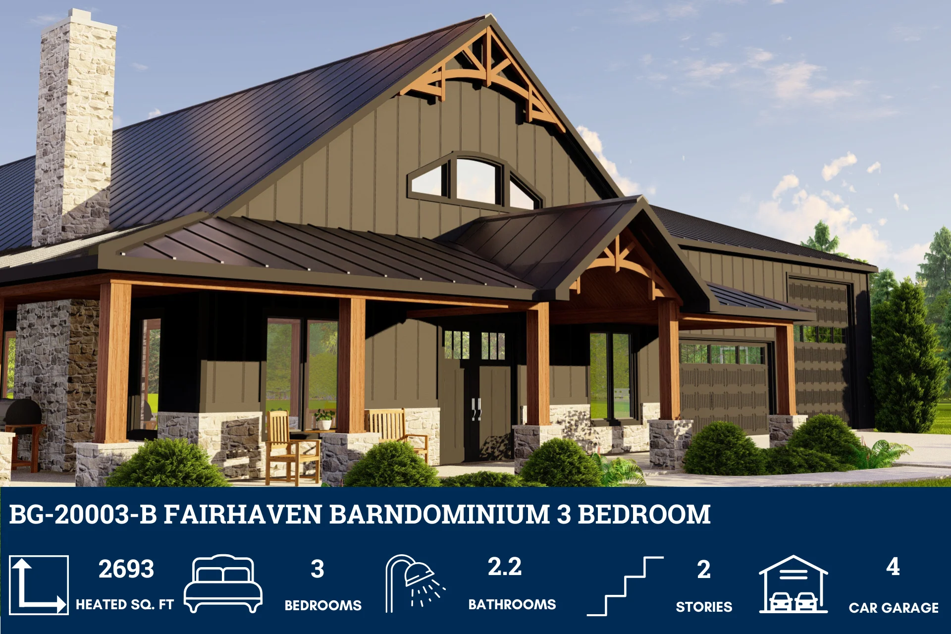 BG-20003-B Fairhaven Barndominium House Plan - Image 3