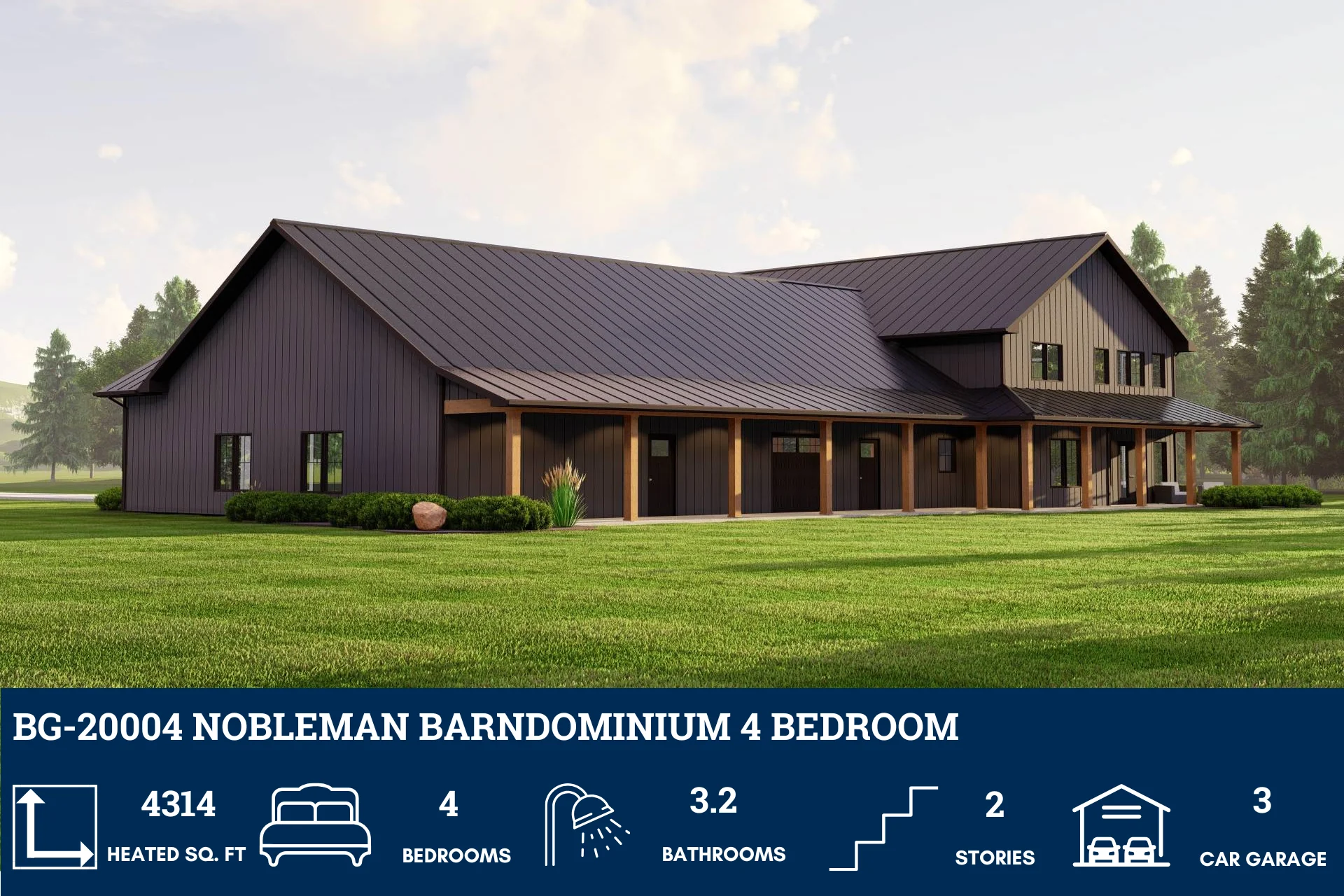 BG-20004 Nobleman Barndominium House Plan - Image 3