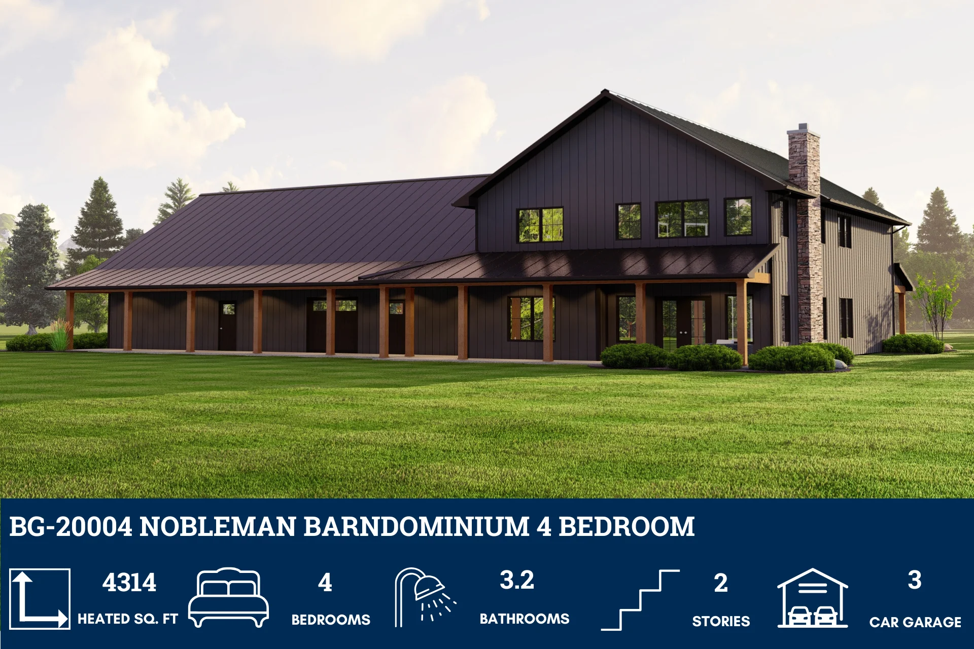 BG-20004 Nobleman Barndominium House Plan - Image 4