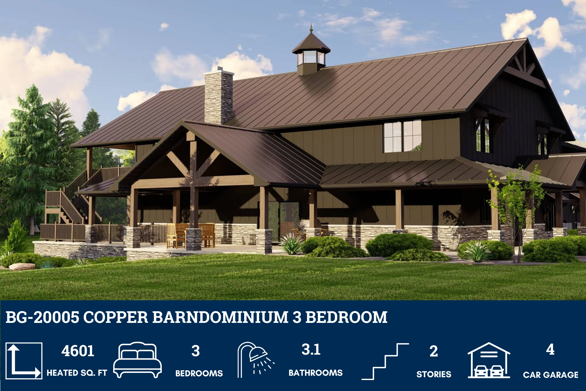 BG-20005 Copper Barndominium House Plan - Image 3