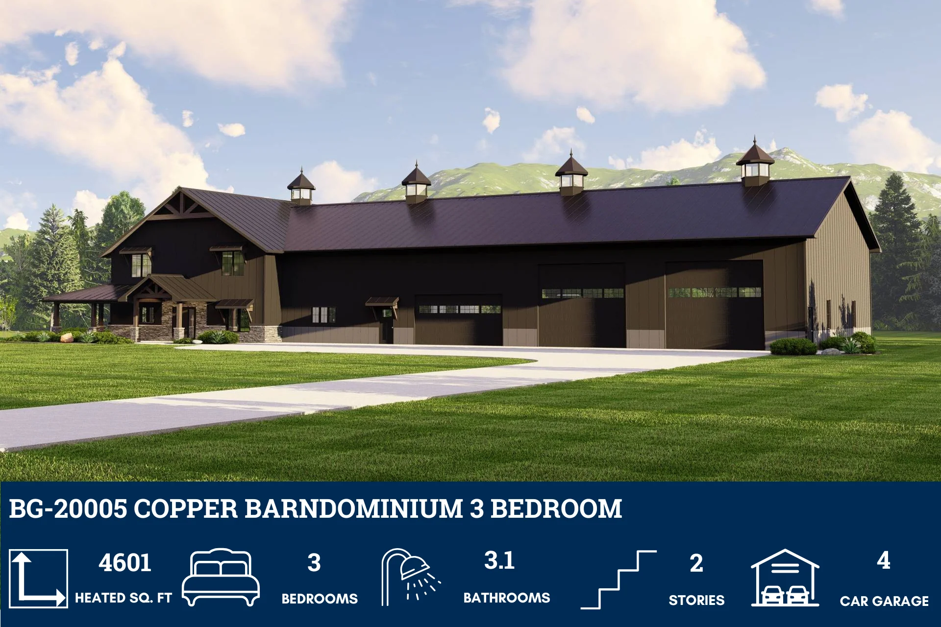 BG-20005 Copper Barndominium House Plan - Image 4