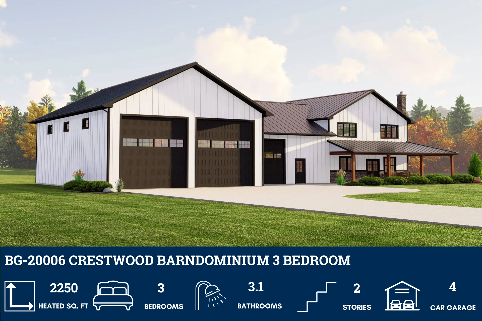 BG-20006 Crestwood Barndominium House Plan - Image 2