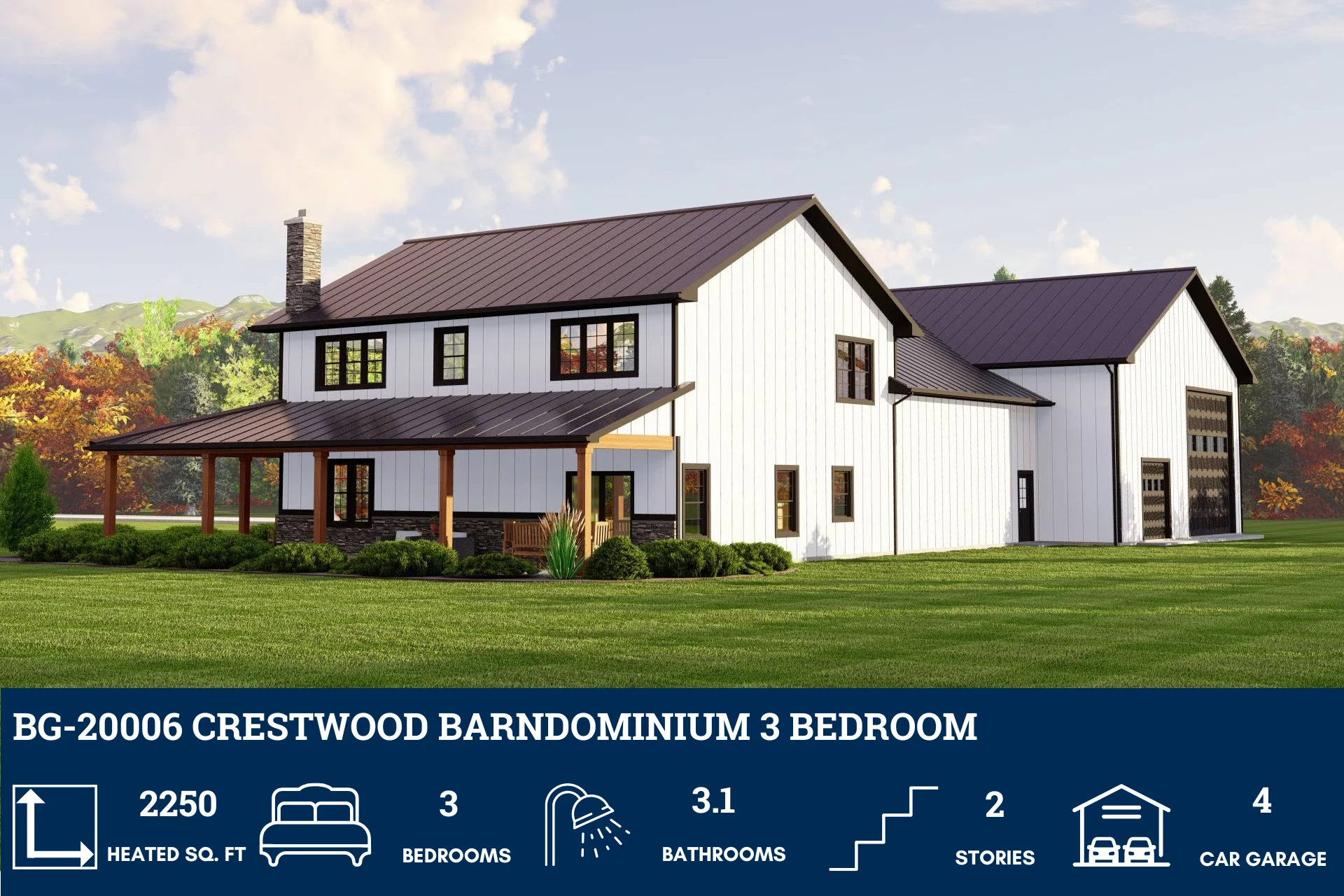 BG-20006 Crestwood Barndominium House Plan - Image 3