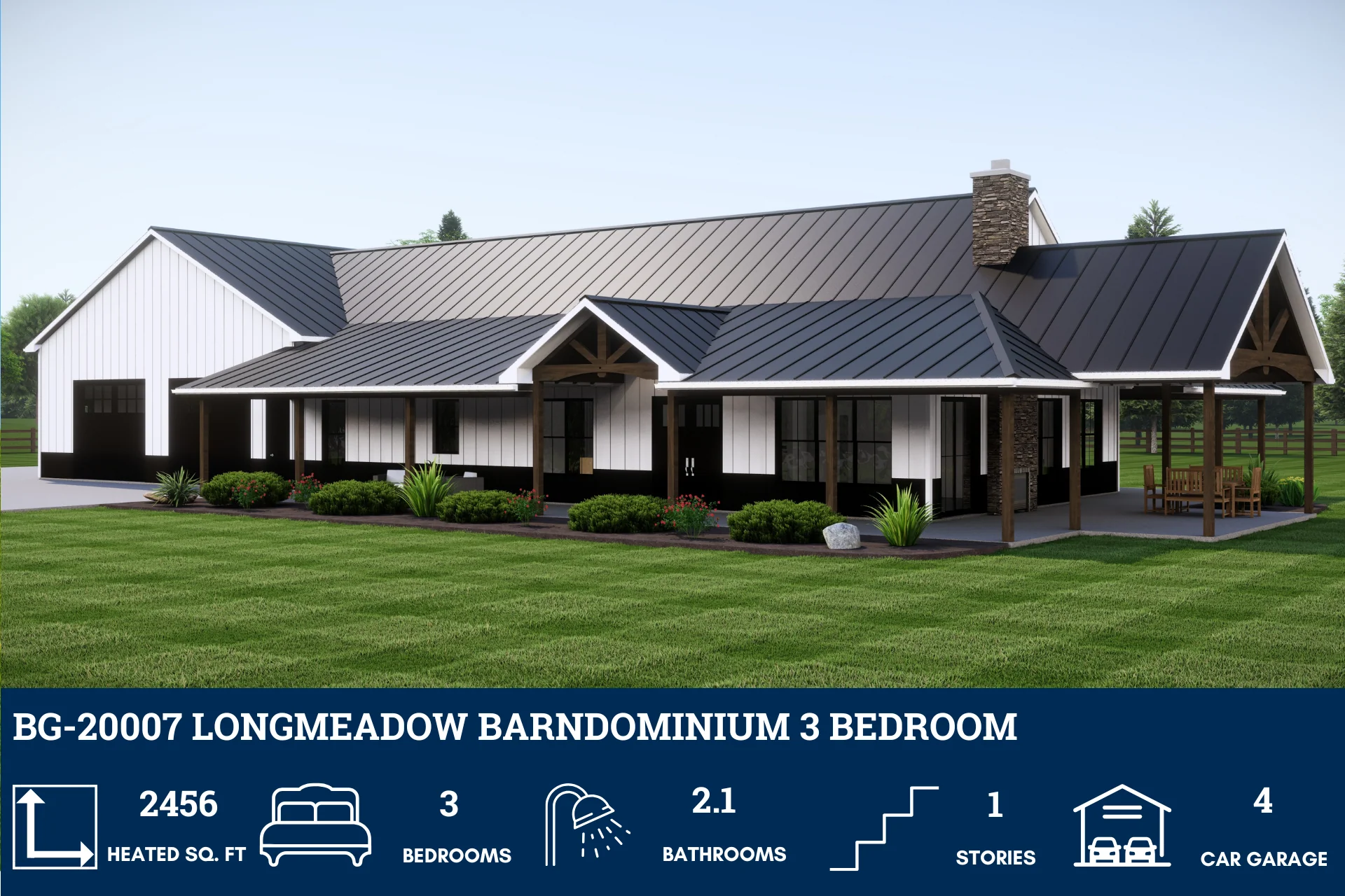 BG-20007 Longmeadow Barndominium House Plan - Image 2
