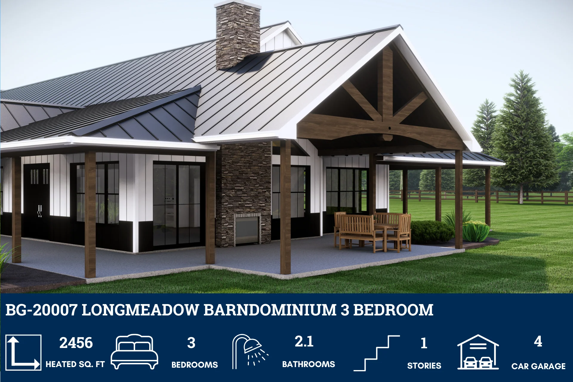 BG-20007 Longmeadow Barndominium House Plan - Image 3