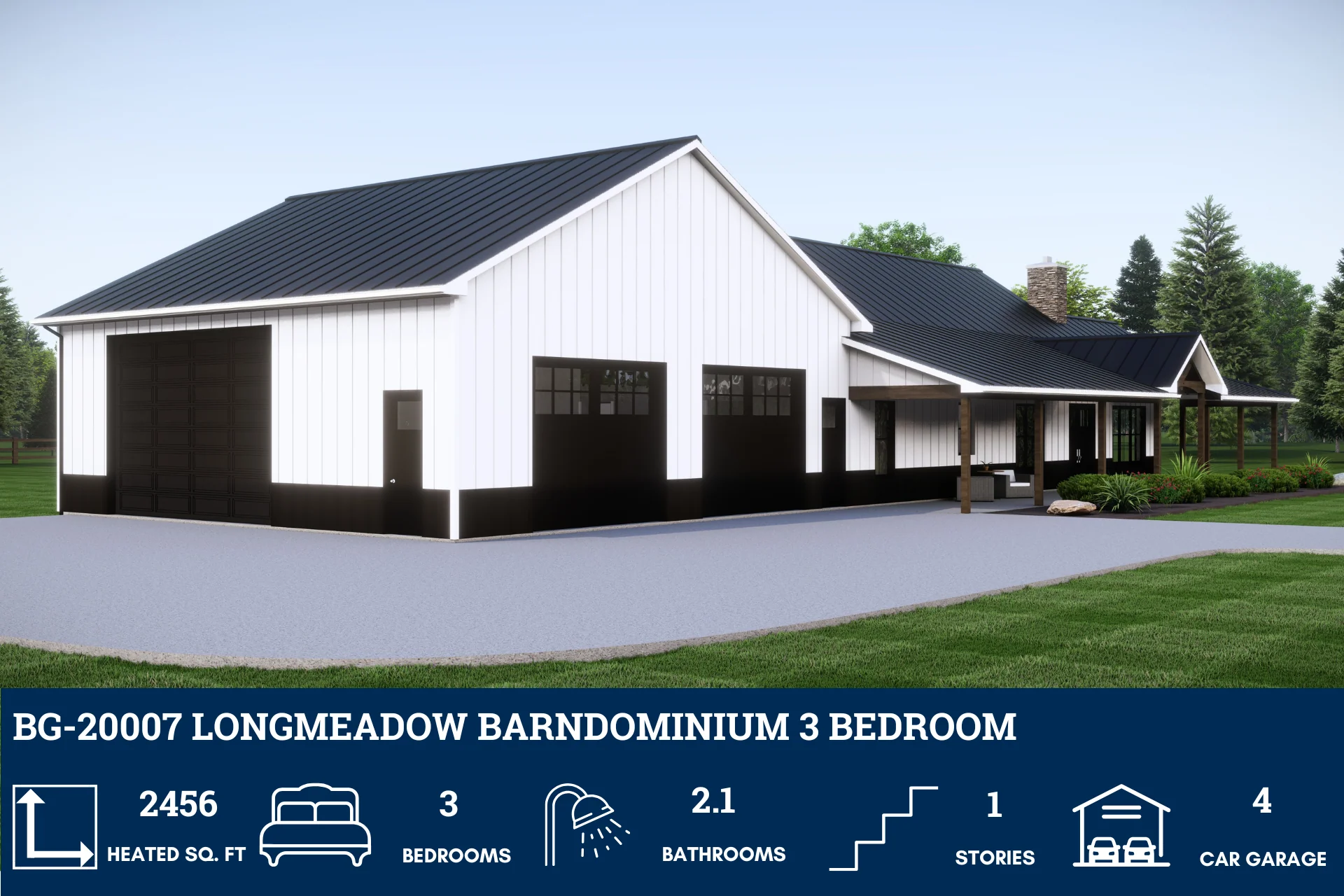 BG-20007 Longmeadow Barndominium House Plan - Image 4
