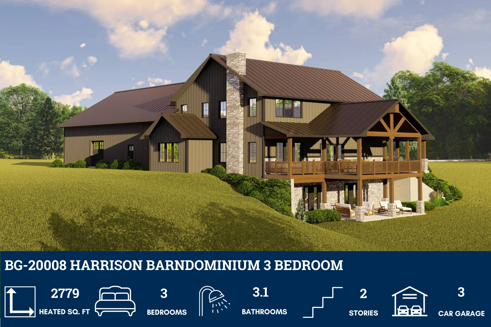 BG-20008 Harrison Barndominium House Plan - Image 4