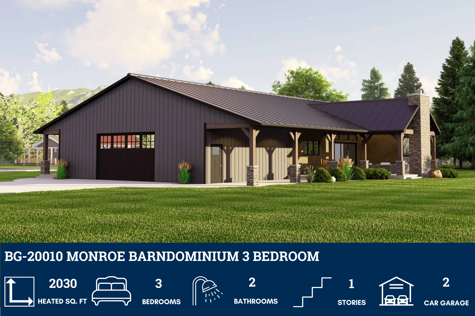 BG-20010 Monroe Barndominium House Plan - Image 4