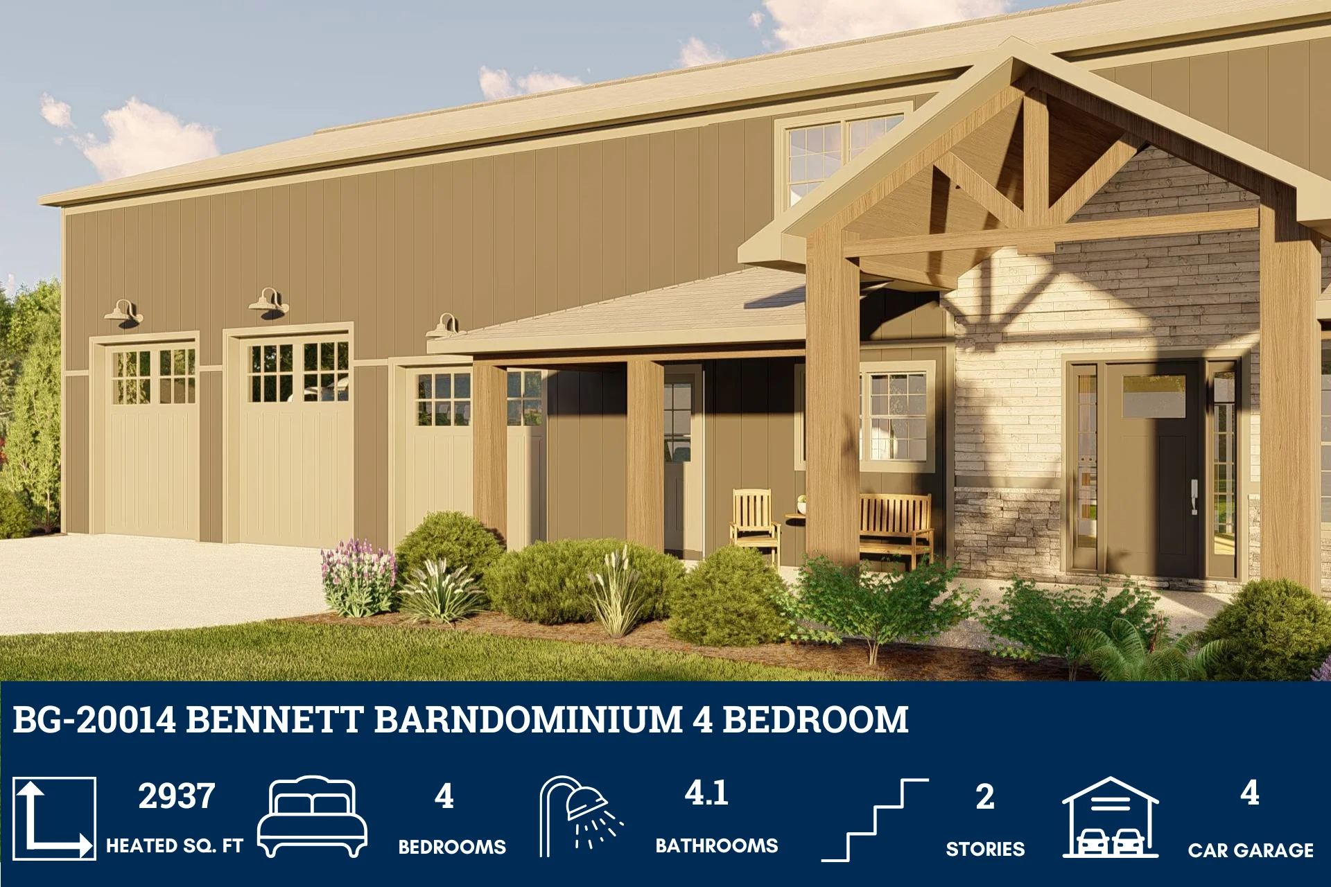 BG-20014 Bennett Barndominium House Plan - Image 3