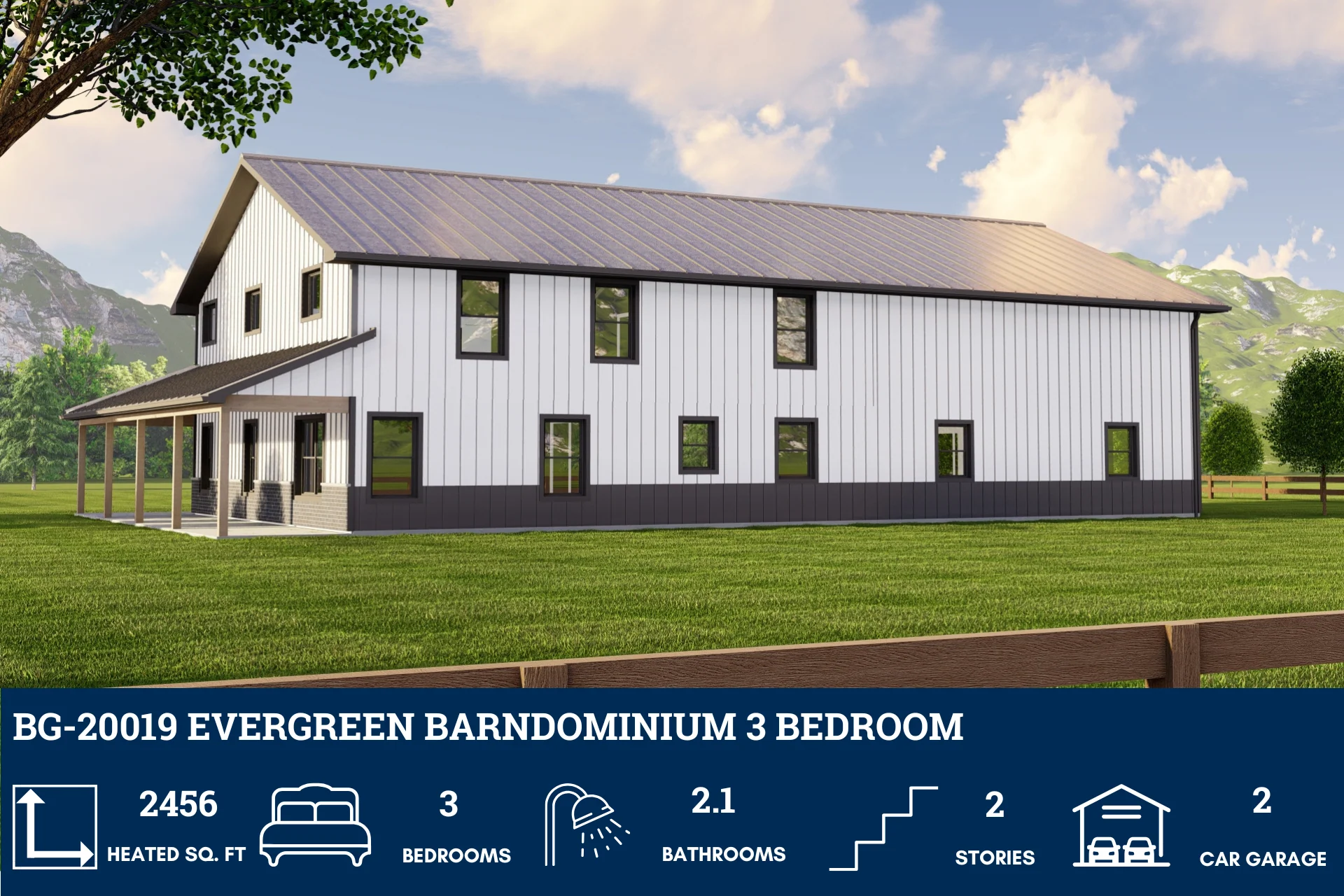 BG-20019 Evergreen Barndominium House Plan - Image 3