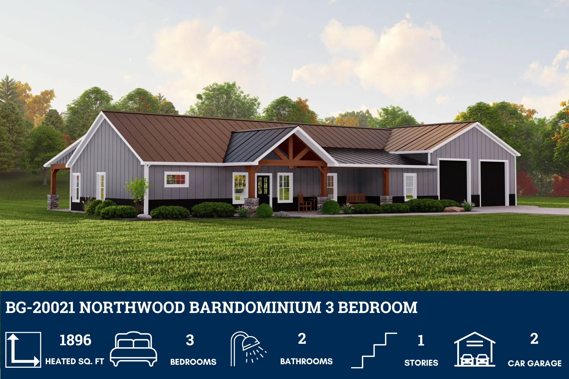 BG-20021 Northwood Barndominium House Plan - Image 3