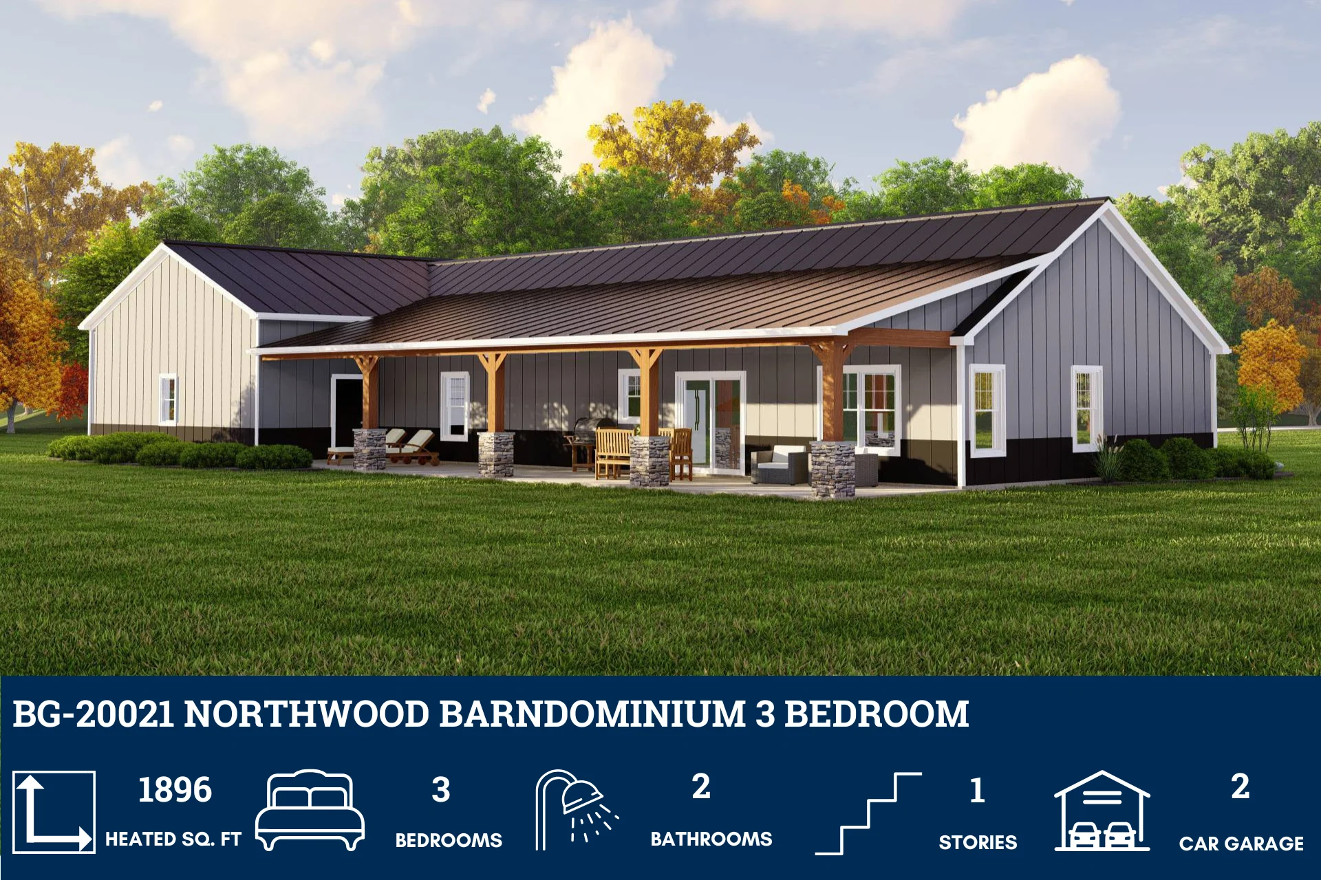 BG-20021 Northwood Barndominium House Plan - Image 4